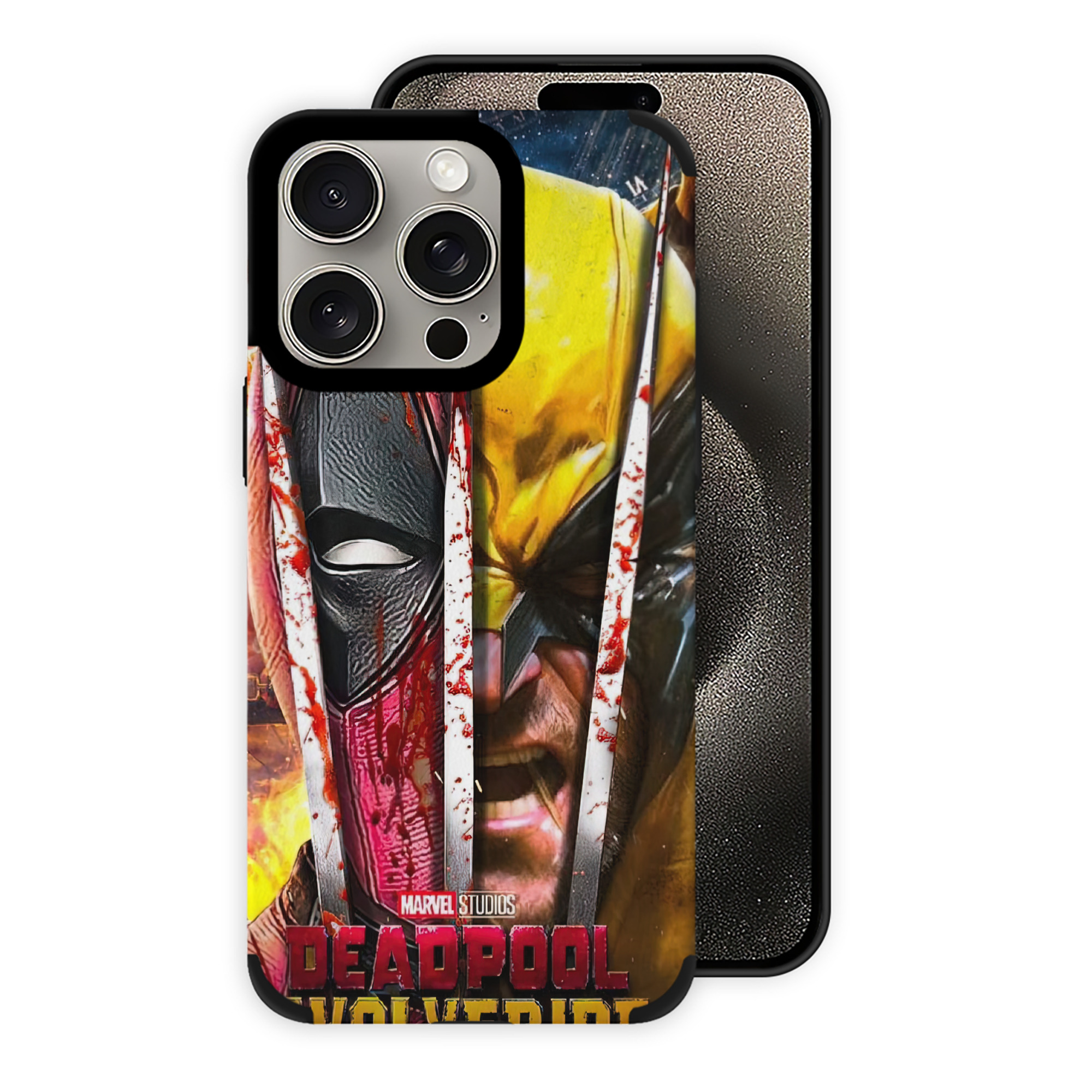 （画像用） Deadpool デッドプール 【iPhone15ProMax対応】 PUレザー スマホケース 耐衝撃＆黄変防止