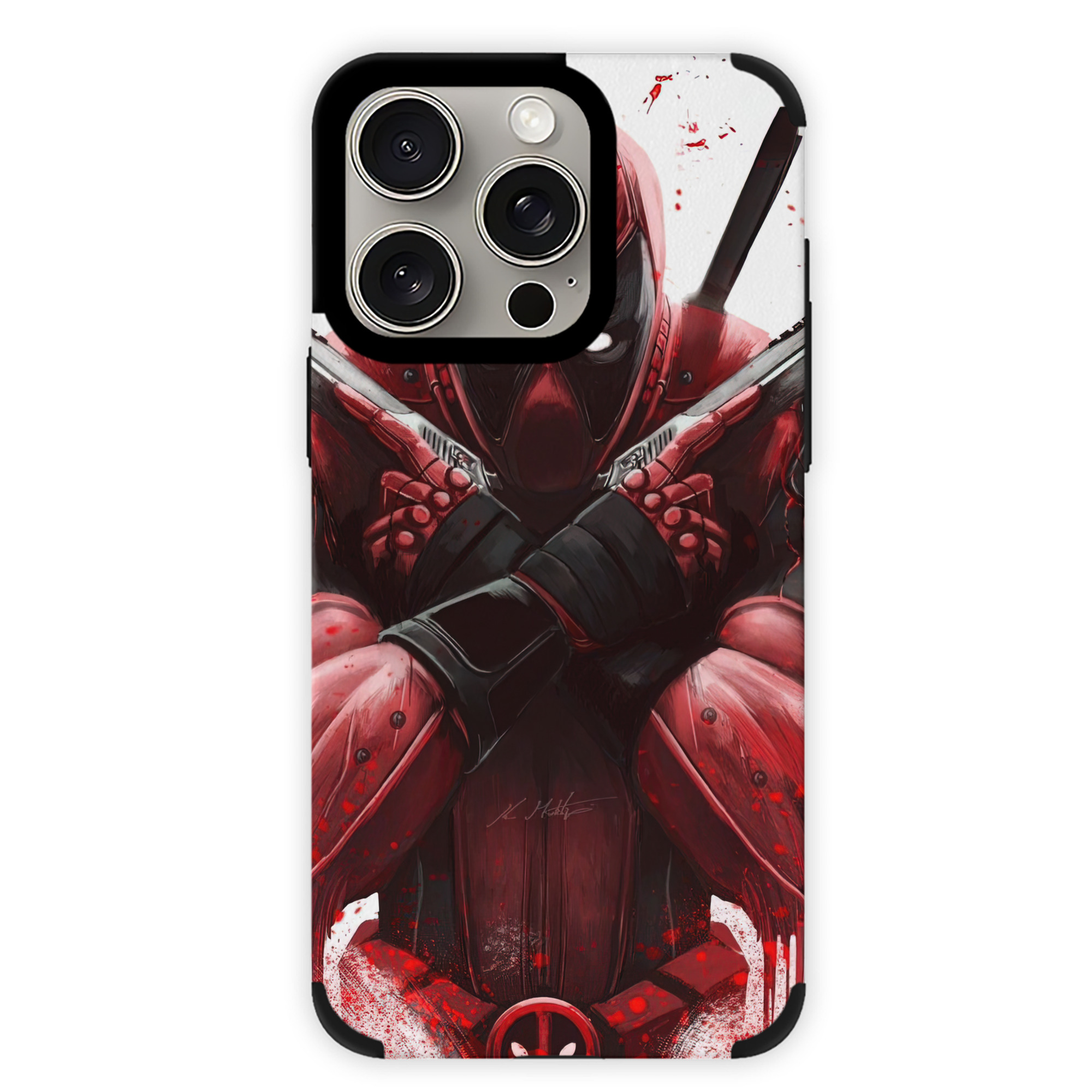 （画像用） Deadpool デッドプール 【iPhone15ProMax対応】 PUレザー スマホケース 耐衝撃＆黄変防止