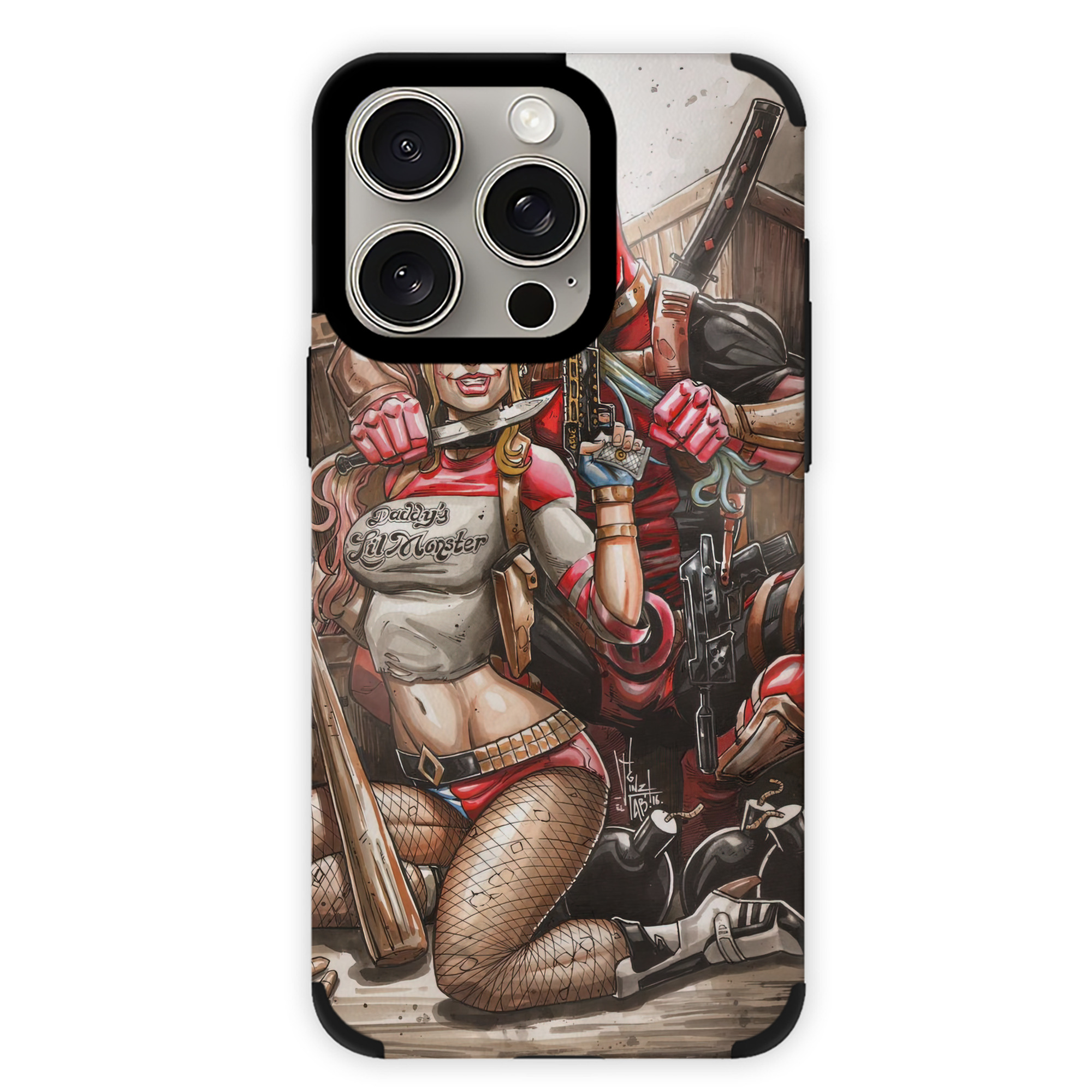 （画像用） Deadpool デッドプール 【iPhone15ProMax対応】 PUレザー スマホケース 耐衝撃＆黄変防止