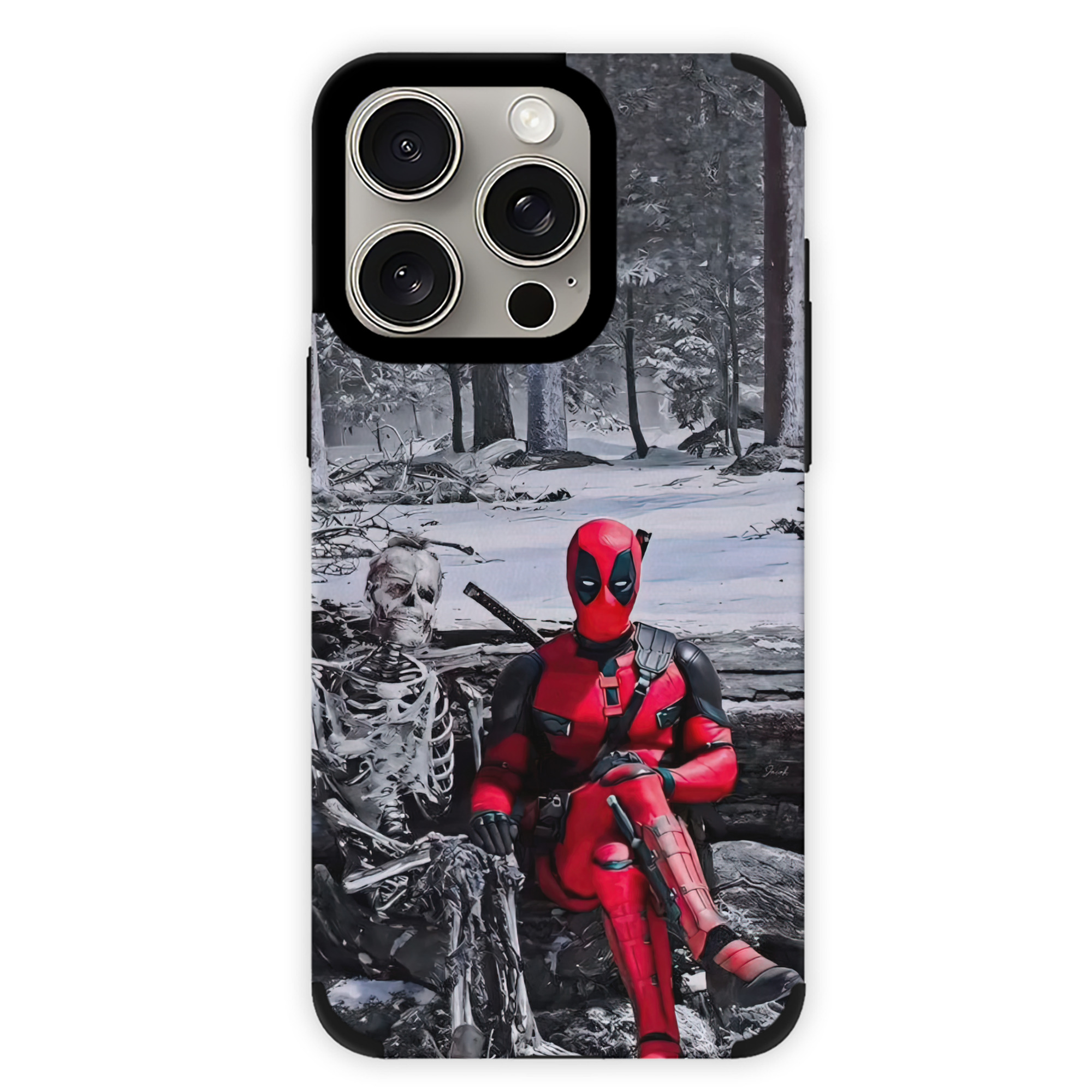 （画像用） Deadpool デッドプール 【iPhone15ProMax対応】 PUレザー スマホケース 耐衝撃＆黄変防止