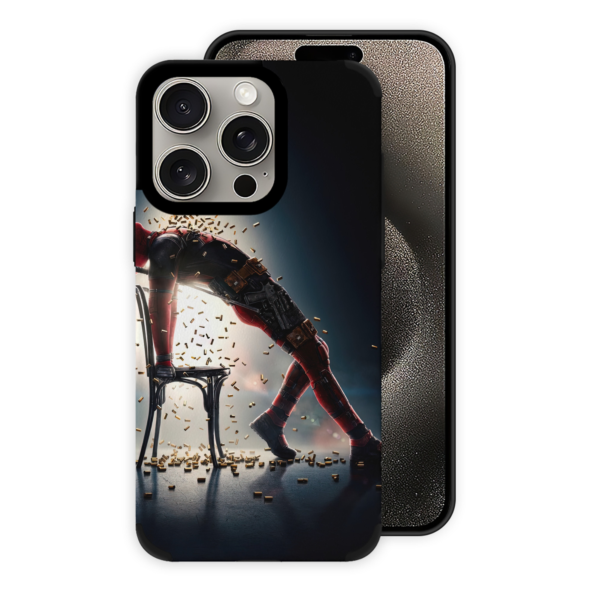 （画像用） Deadpool デッドプール 【iPhone15ProMax対応】 PUレザー スマホケース 耐衝撃＆黄変防止