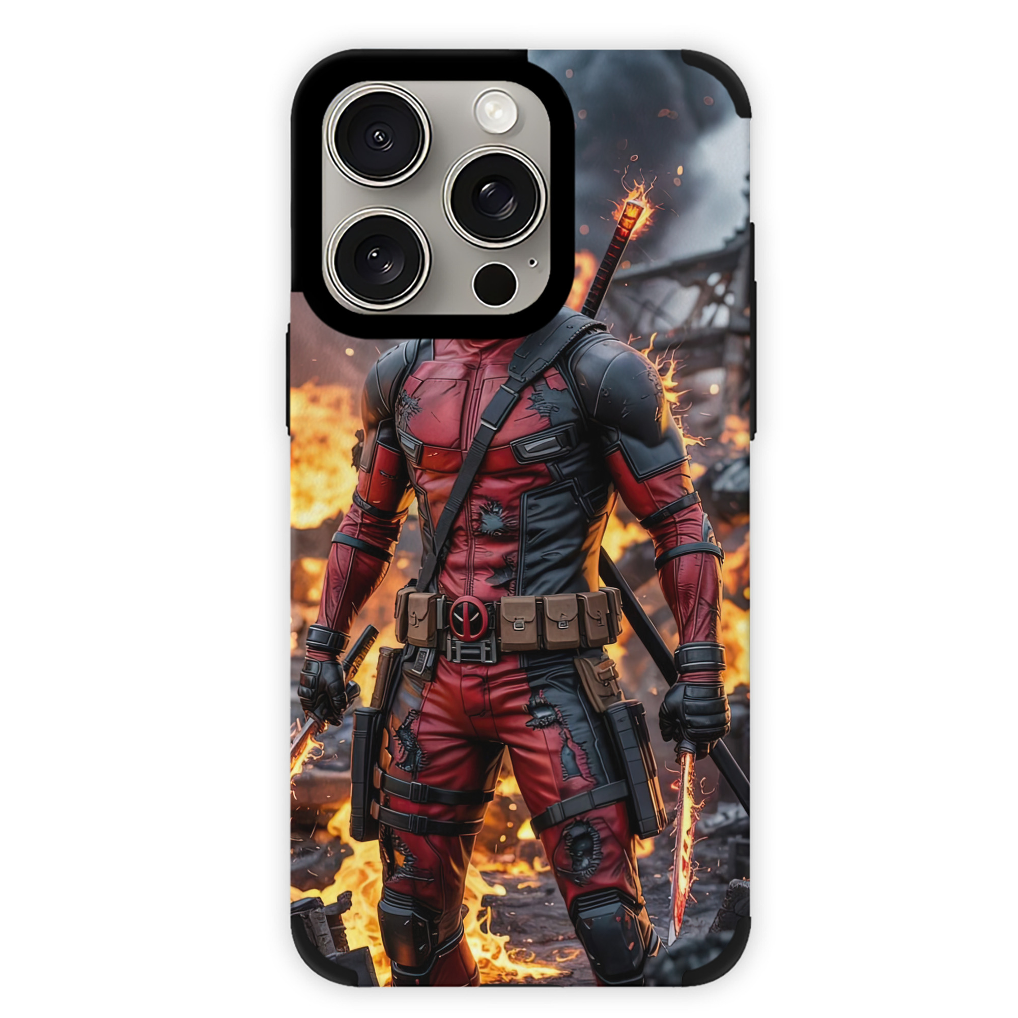 （画像用） Deadpool デッドプール 【iPhone15ProMax対応】 PUレザー スマホケース 耐衝撃＆黄変防止