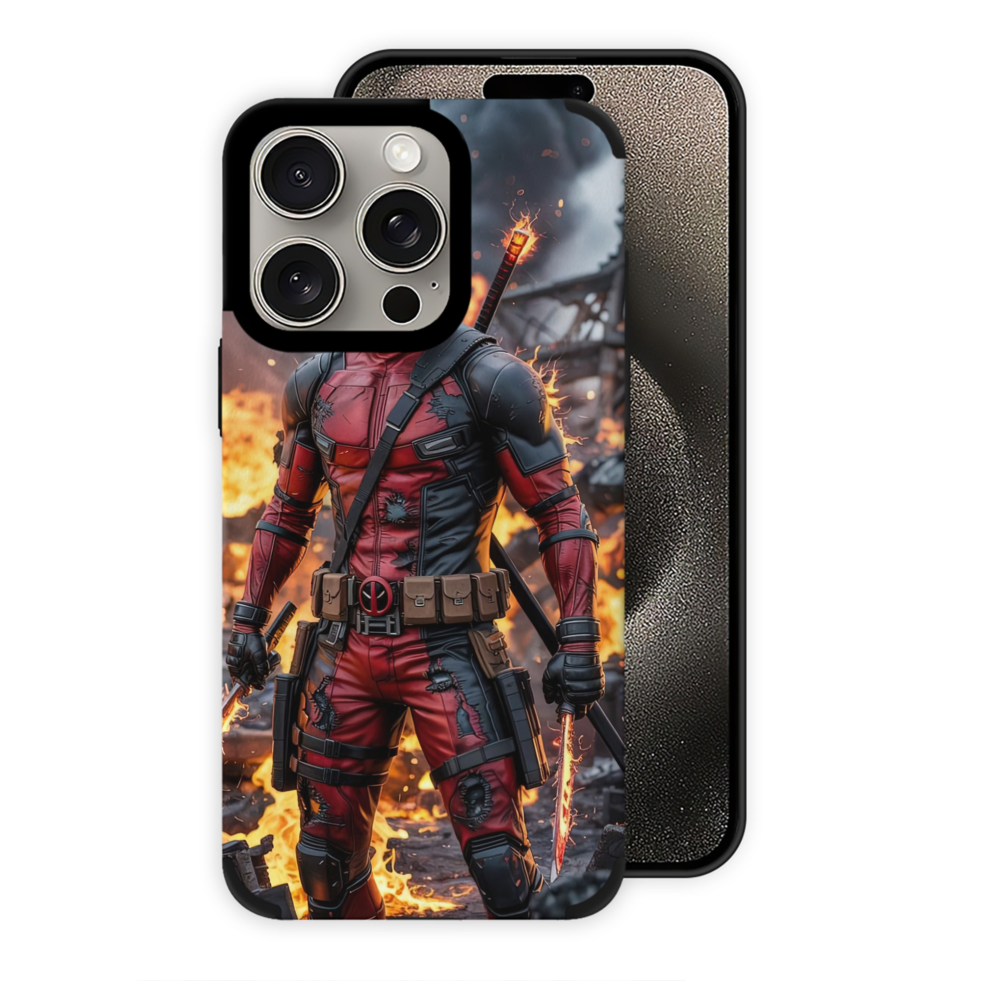 （画像用） Deadpool デッドプール 【iPhone15ProMax対応】 PUレザー スマホケース 耐衝撃＆黄変防止