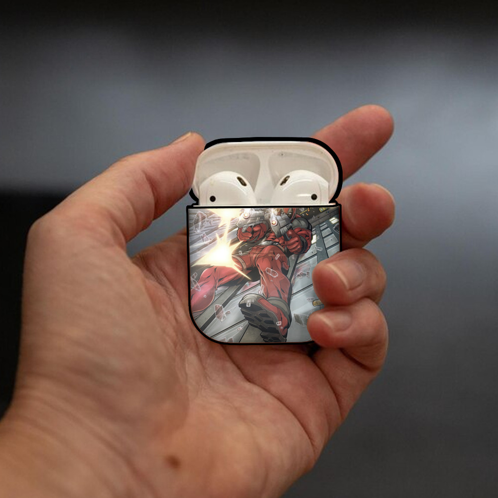 Deadpool デッドプール AirPods 第2世代保護ケース ハードシェル ブラック 耐衝撃・防指紋・カラビナ付き