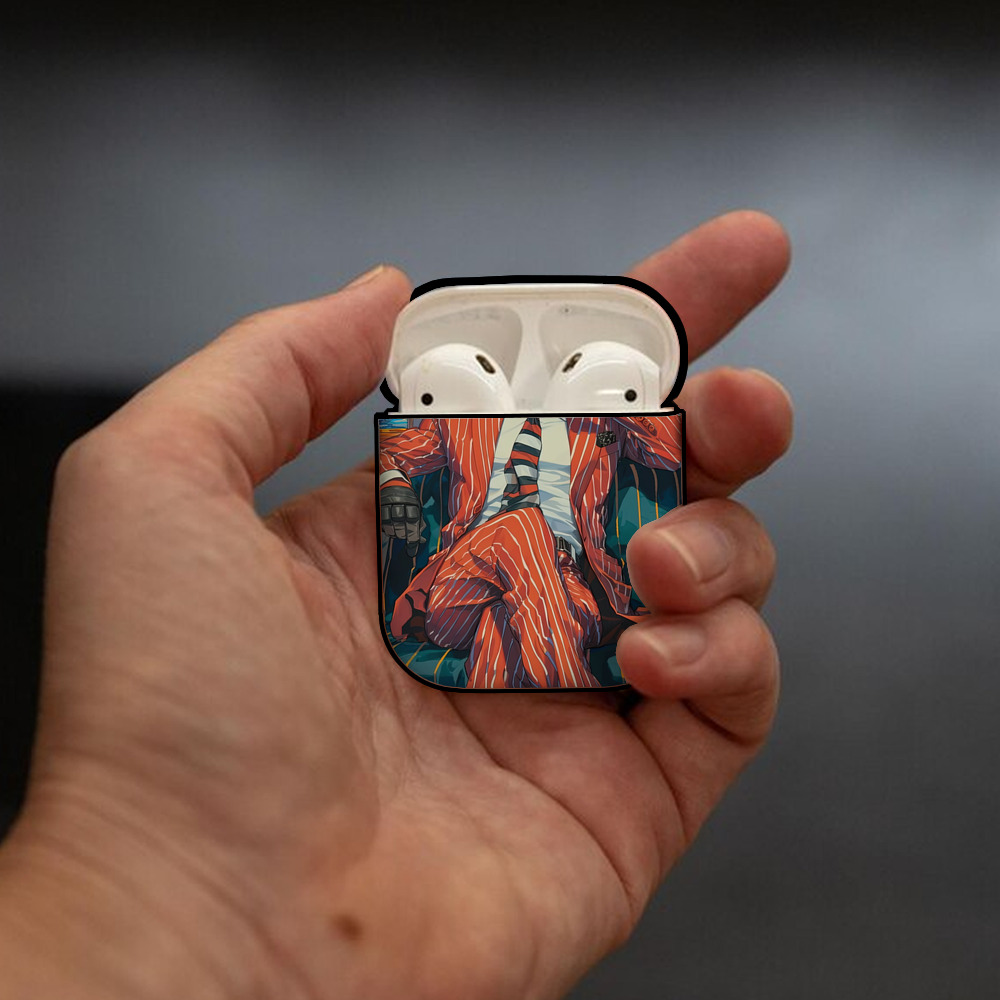 Deadpool デッドプール AirPods 第2世代保護ケース ハードシェル ブラック 耐衝撃・防指紋・カラビナ付き