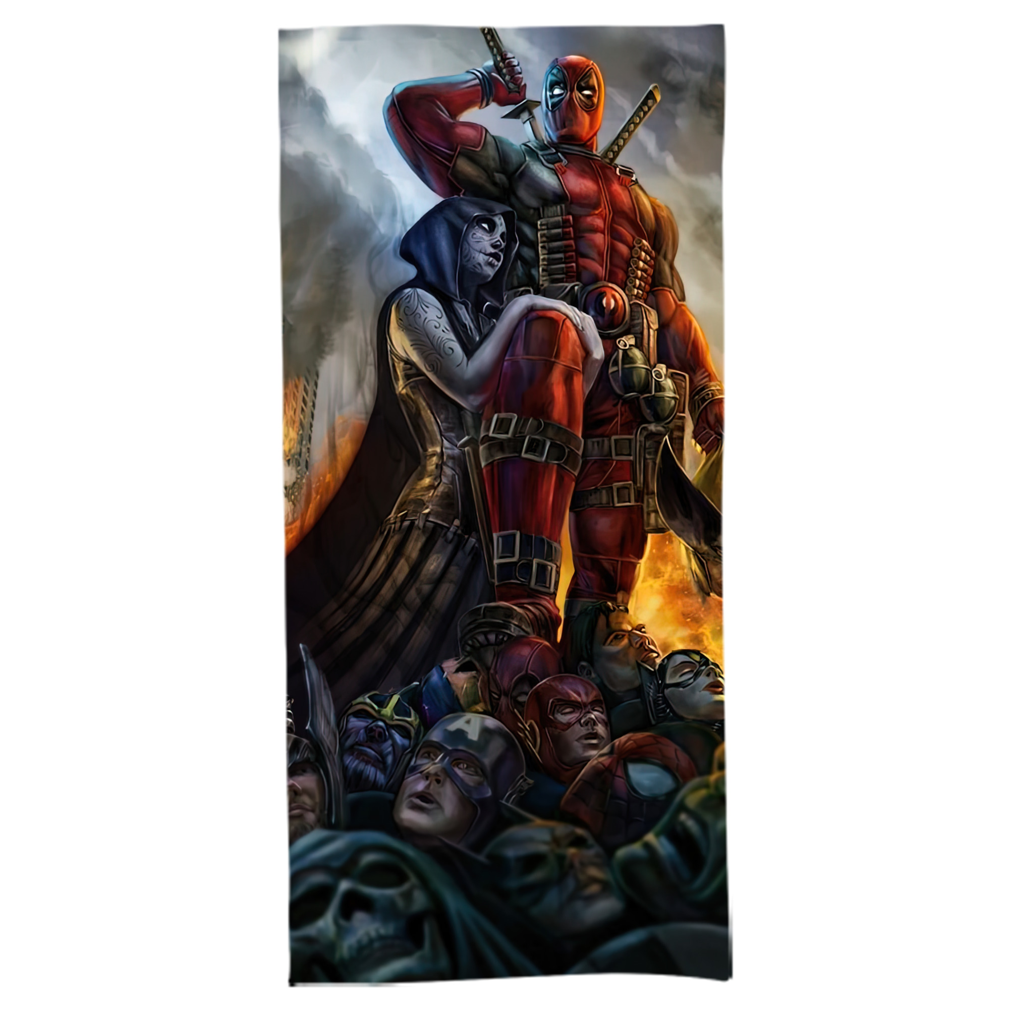 （画像用） Deadpool デッドプール 大判バスタオル 70×140cm 吸水速乾 柔らかい肌触り