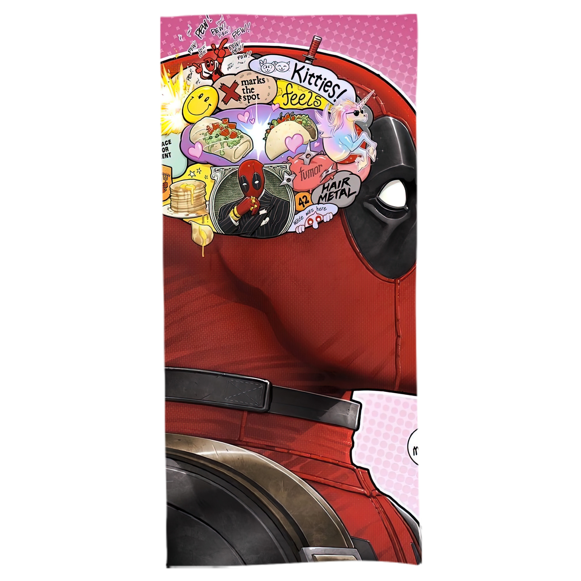 （画像用） Deadpool デッドプール 大判バスタオル 70×140cm 吸水速乾 柔らかい肌触り