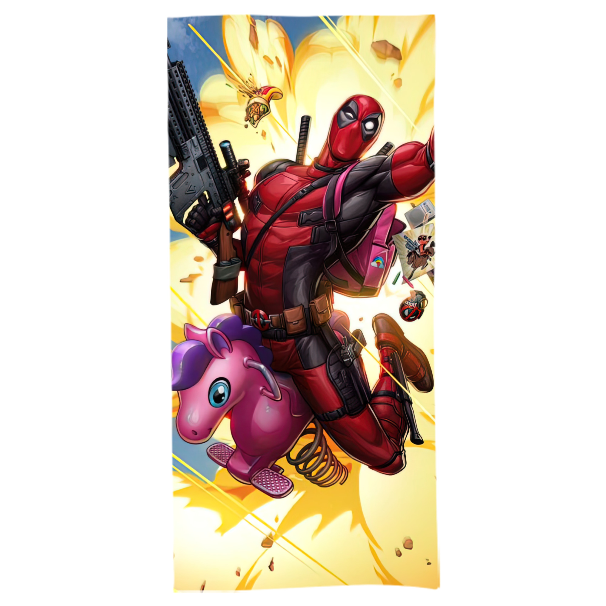 （画像用） Deadpool デッドプール 大判バスタオル 70×140cm 吸水速乾 柔らかい肌触り