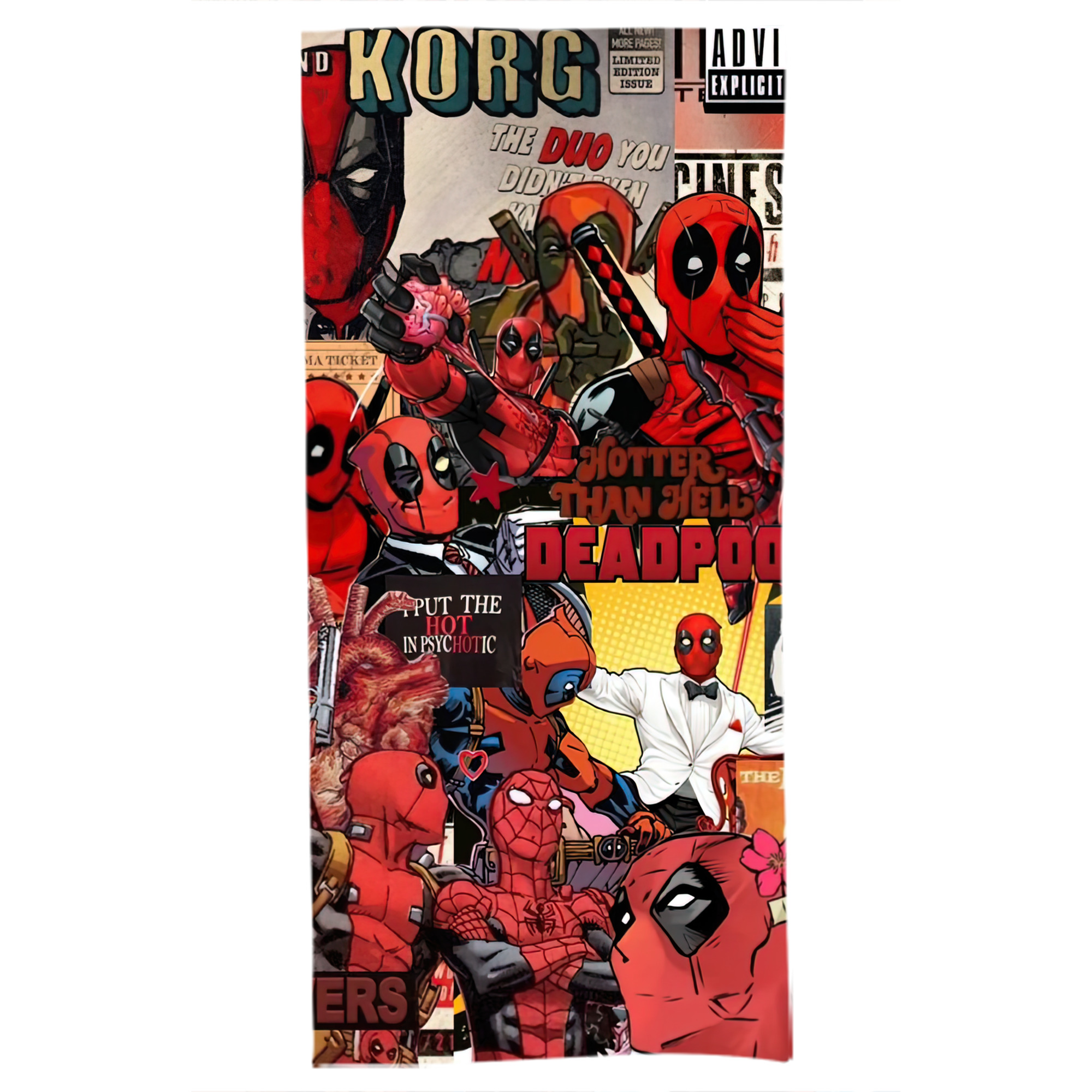 （画像用） Deadpool デッドプール 大判バスタオル 70×140cm 吸水速乾 柔らかい肌触り