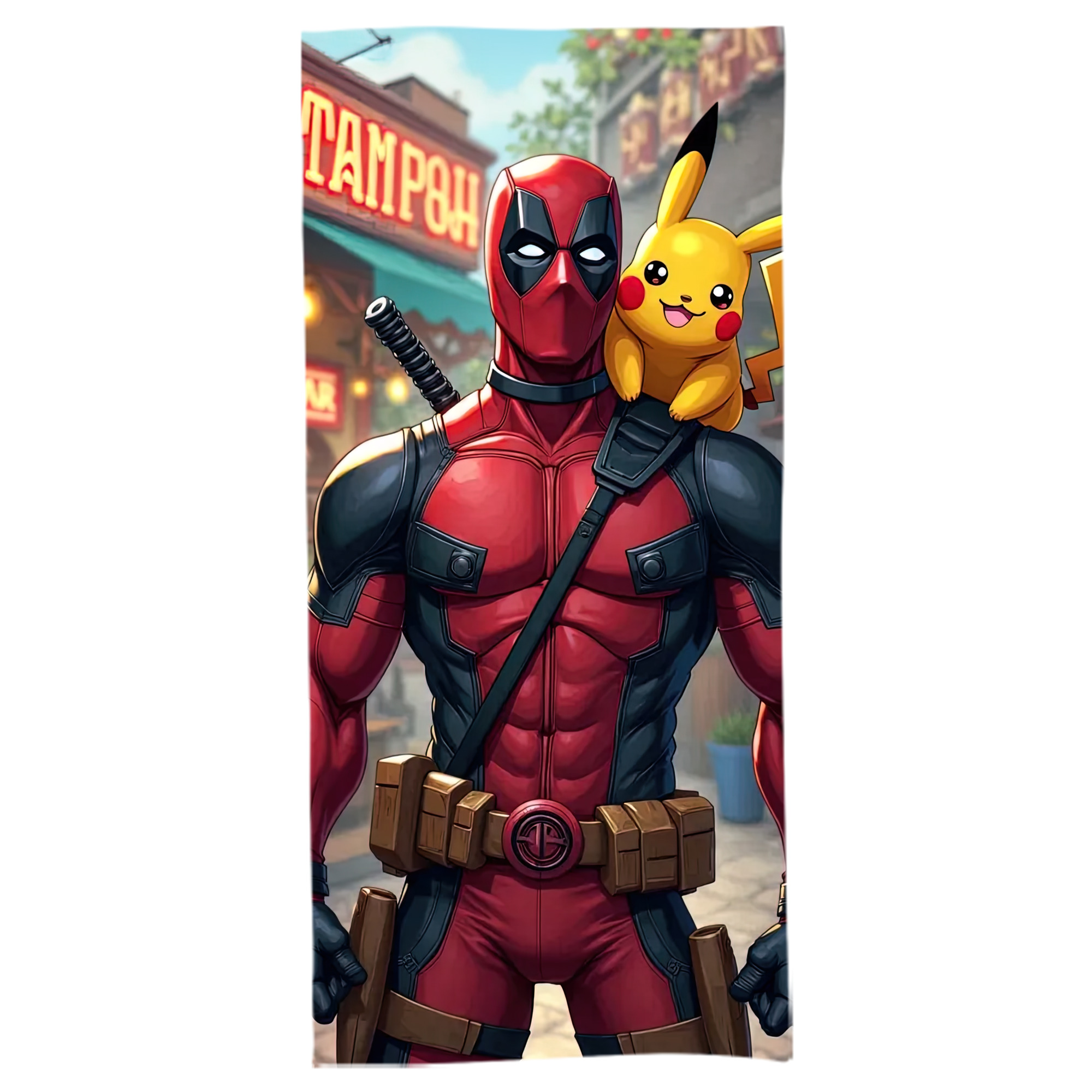 （画像用） Deadpool デッドプール 大判バスタオル 70×140cm 吸水速乾 柔らかい肌触り