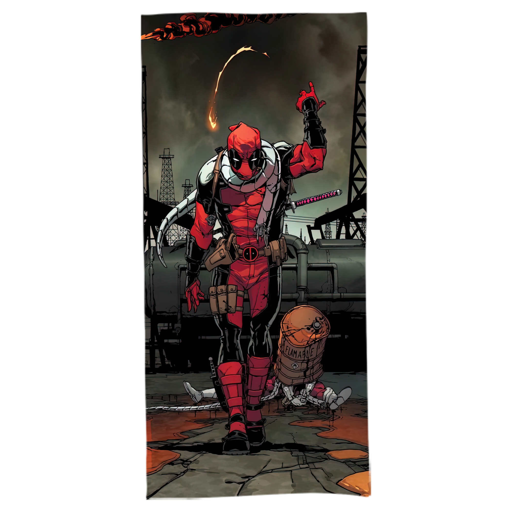 （画像用） Deadpool デッドプール 大判バスタオル 70×140cm 吸水速乾 柔らかい肌触り