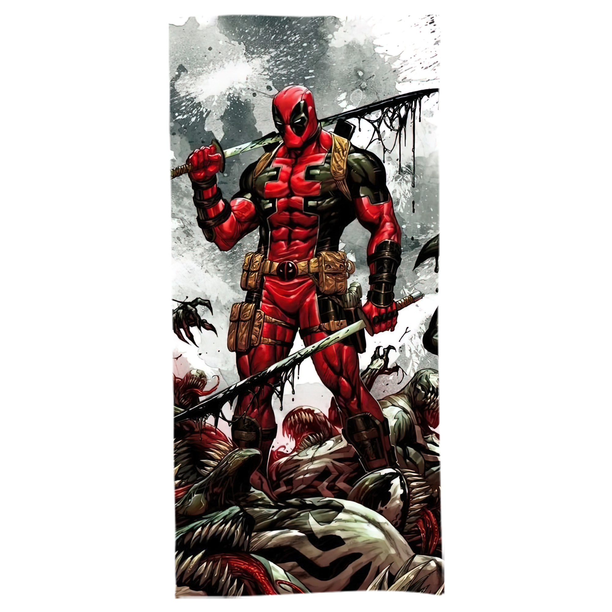 （画像用） Deadpool デッドプール 大判バスタオル 70×140cm 吸水速乾 柔らかい肌触り