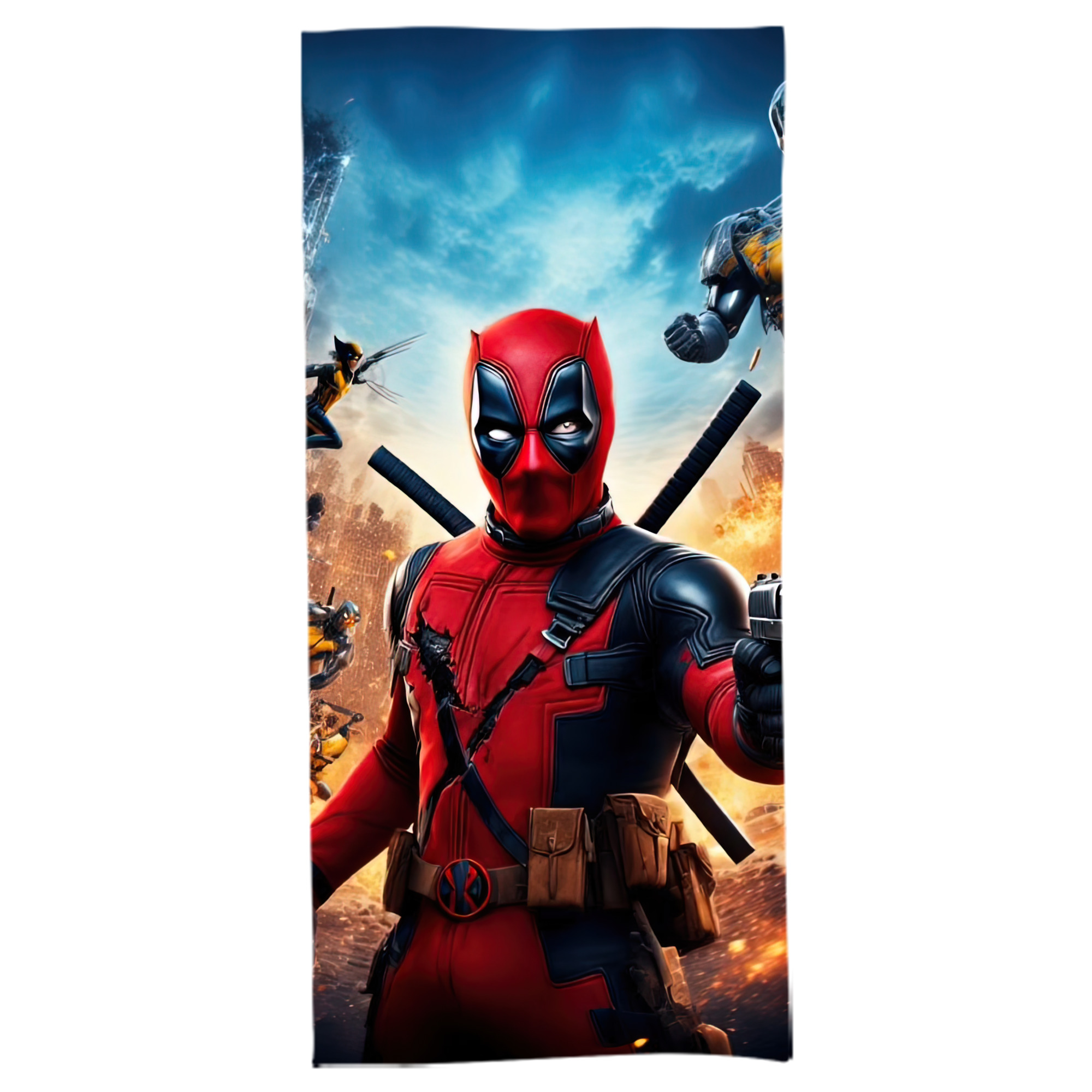 （画像用） Deadpool デッドプール 大判バスタオル 70×140cm 吸水速乾 柔らかい肌触り
