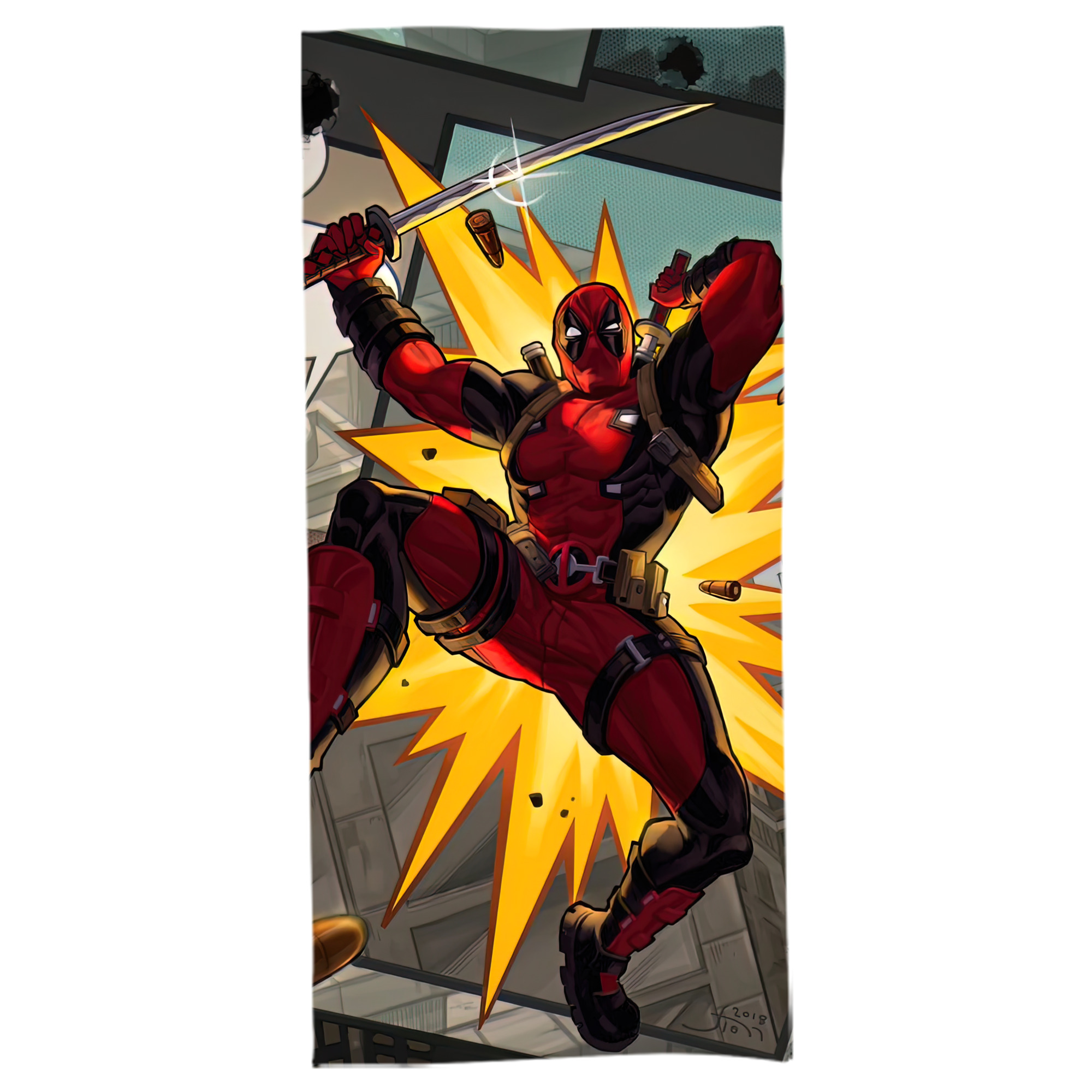 （画像用） Deadpool デッドプール 大判バスタオル 70×140cm 吸水速乾 柔らかい肌触り