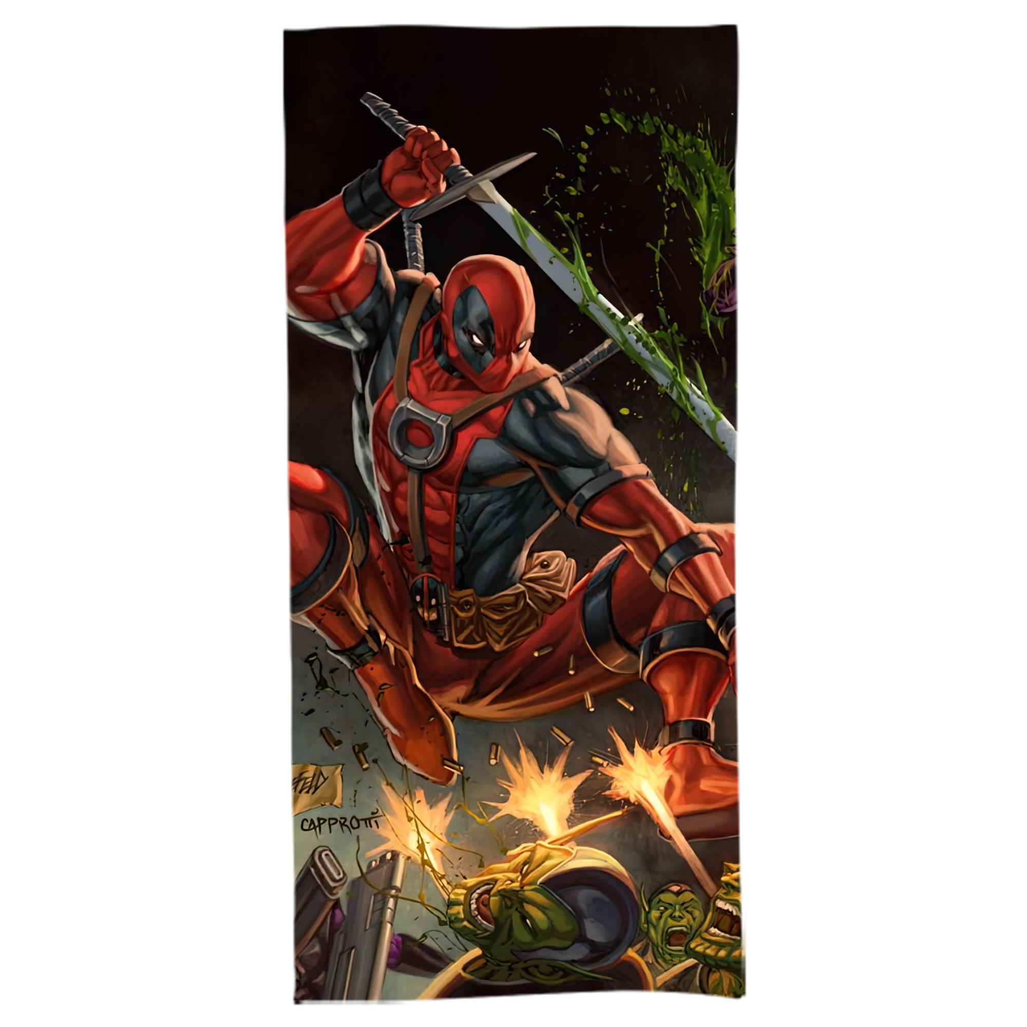 （画像用） Deadpool デッドプール 大判バスタオル 70×140cm 吸水速乾 柔らかい肌触り