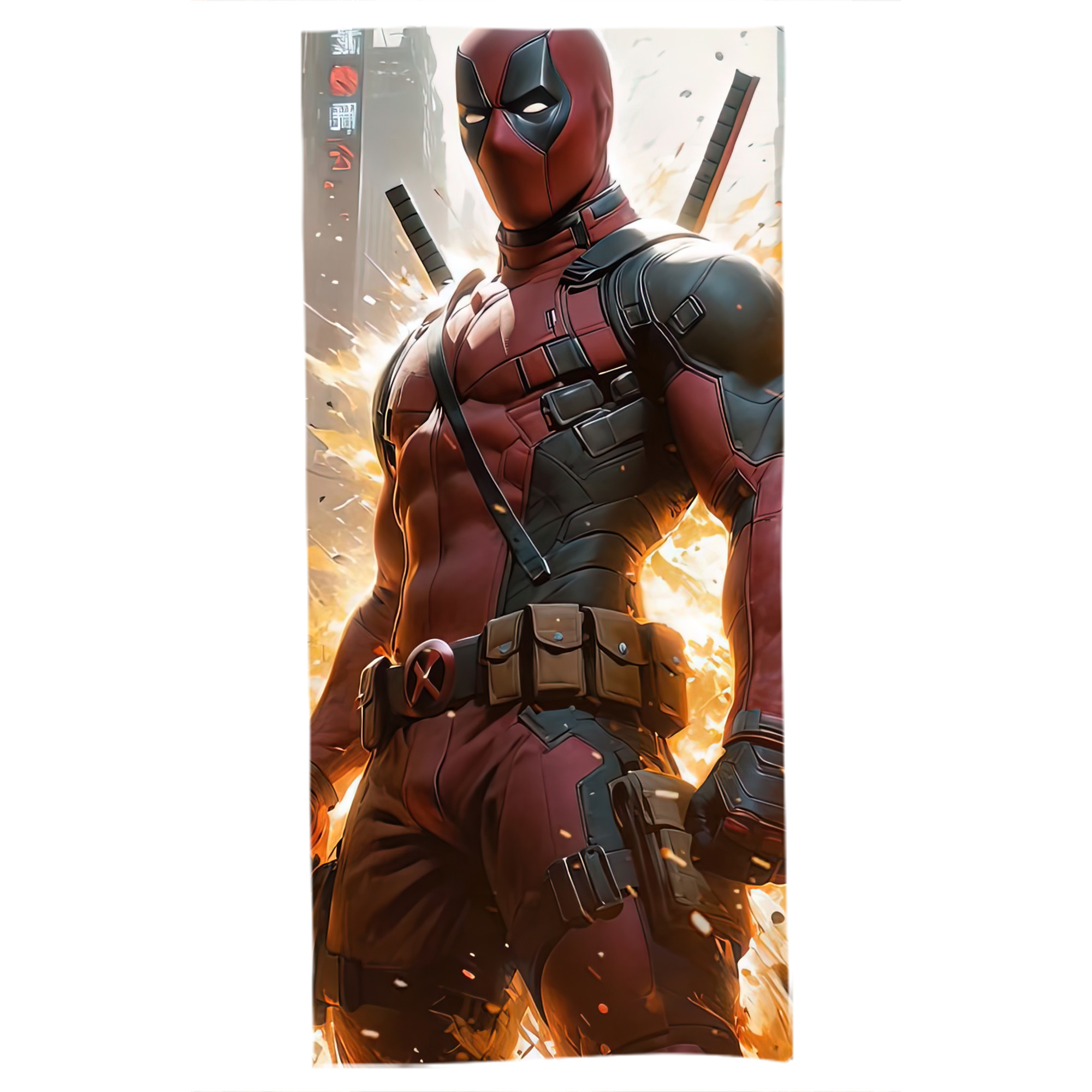 （画像用） Deadpool デッドプール 大判バスタオル 70×140cm 吸水速乾 柔らかい肌触り