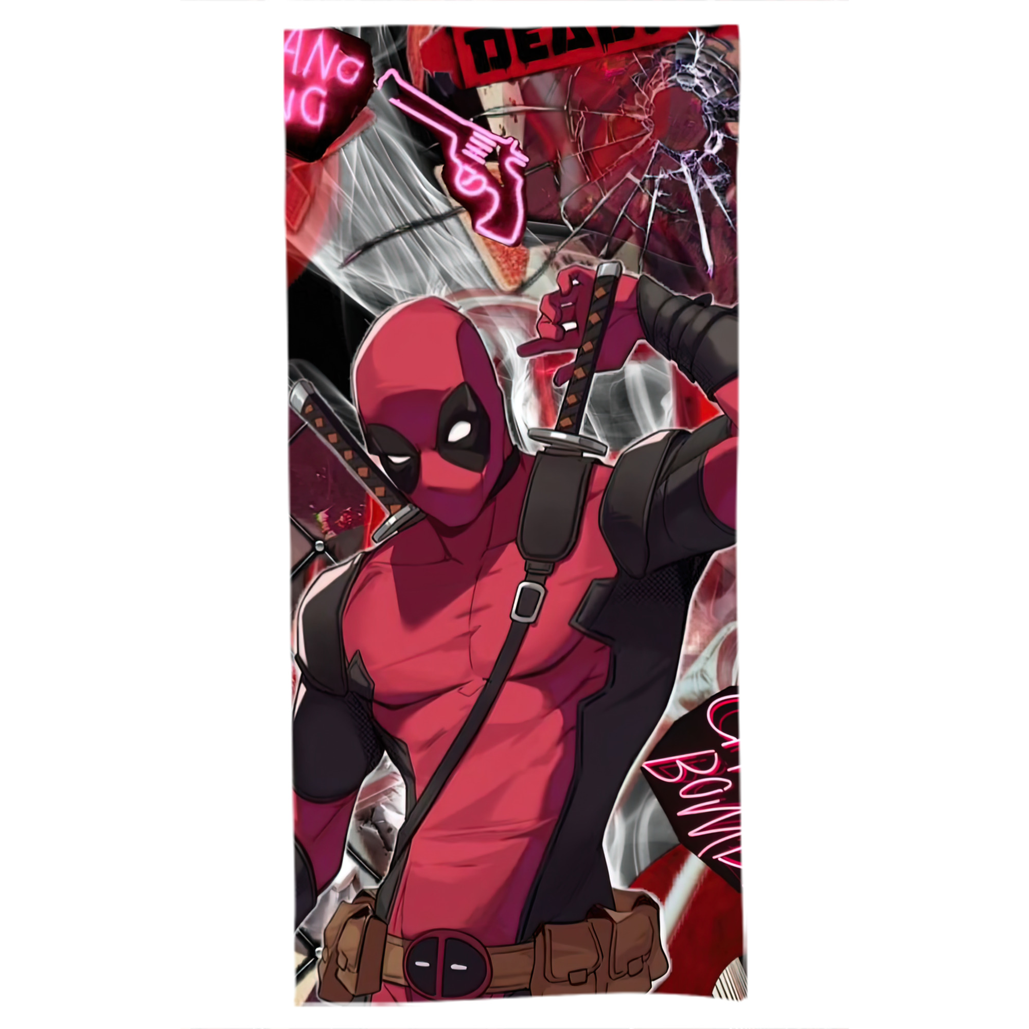 （画像用） Deadpool デッドプール 大判バスタオル 70×140cm 吸水速乾 柔らかい肌触り