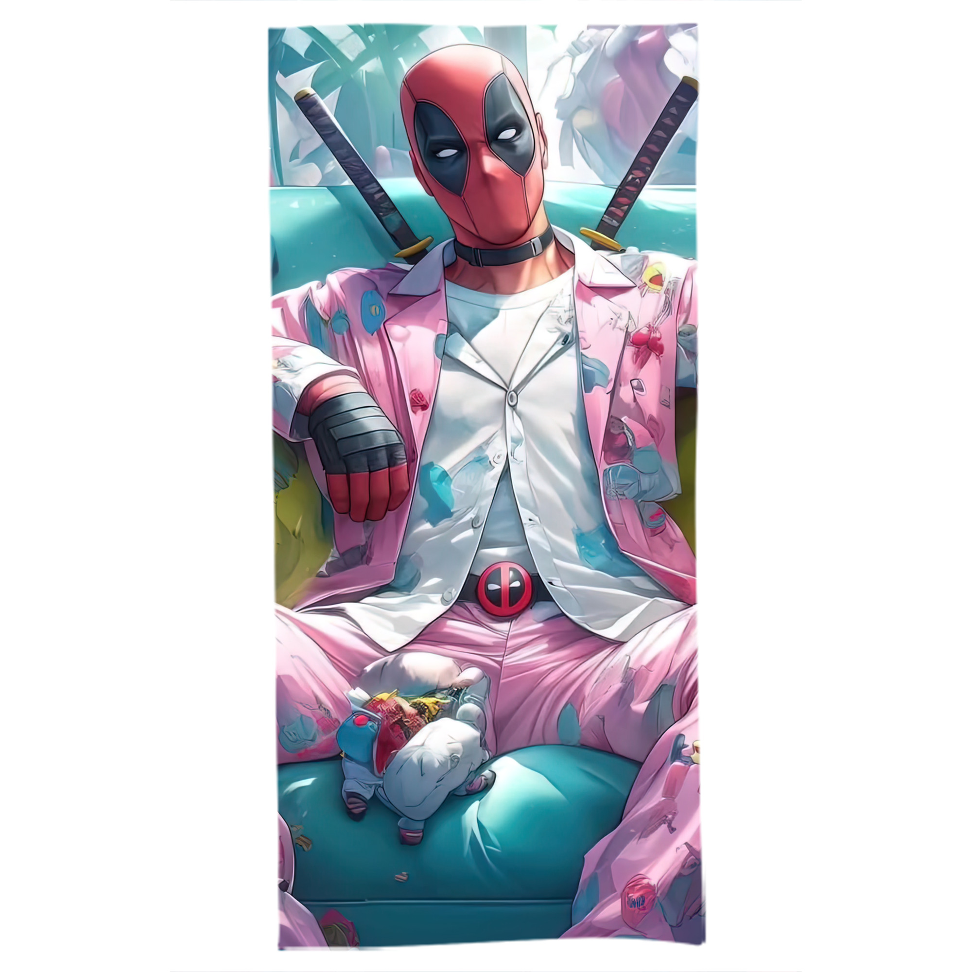（画像用） Deadpool デッドプール 大判バスタオル 70×140cm 吸水速乾 柔らかい肌触り