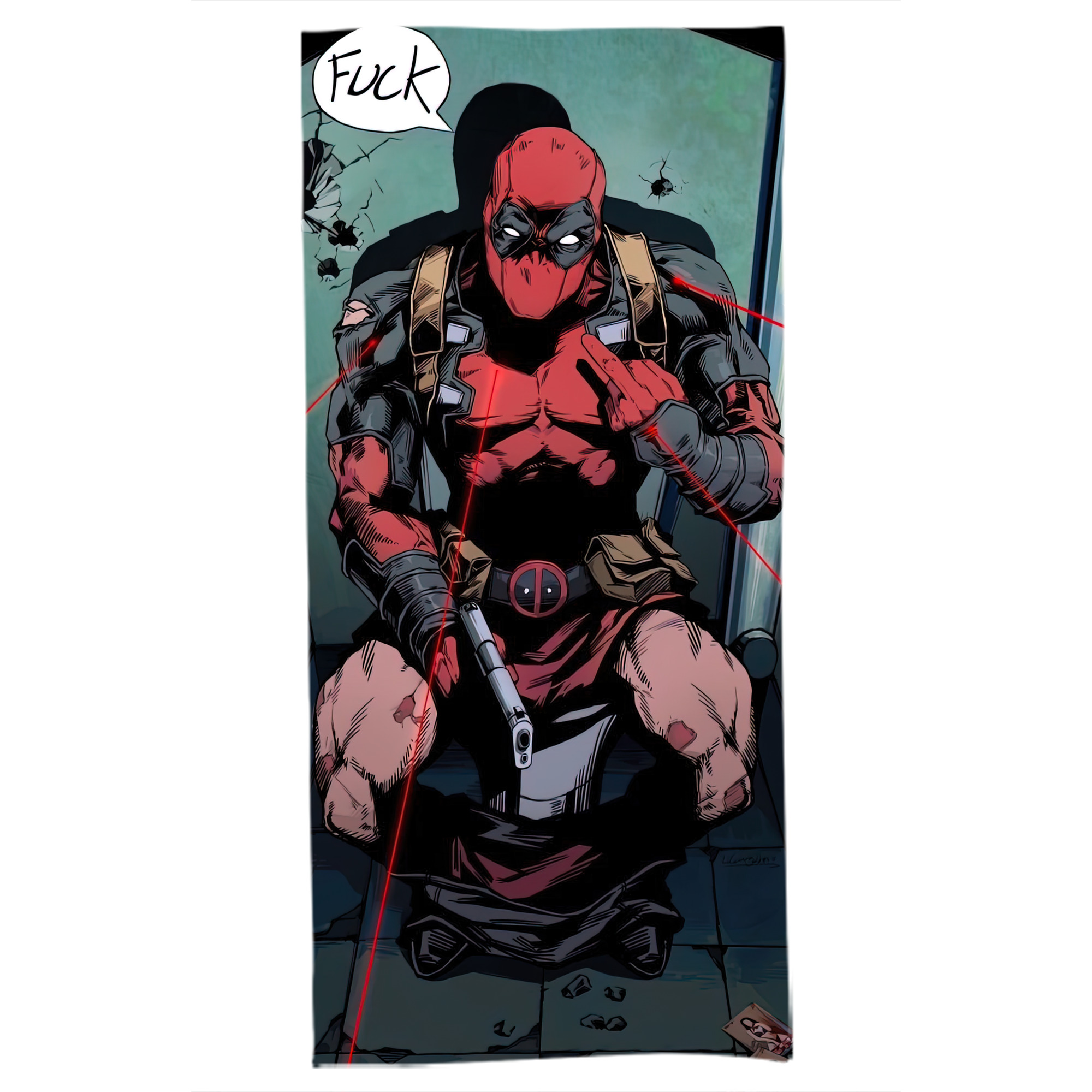 （画像用） Deadpool デッドプール 大判バスタオル 70×140cm 吸水速乾 柔らかい肌触り