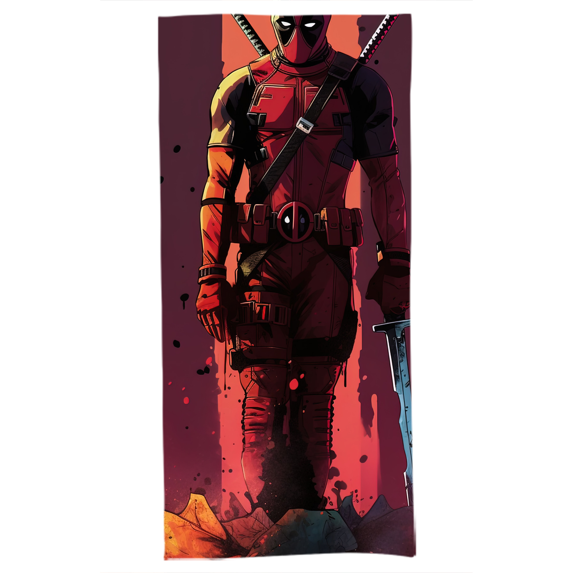 （画像用） Deadpool デッドプール 大判バスタオル 70×140cm 吸水速乾 柔らかい肌触り