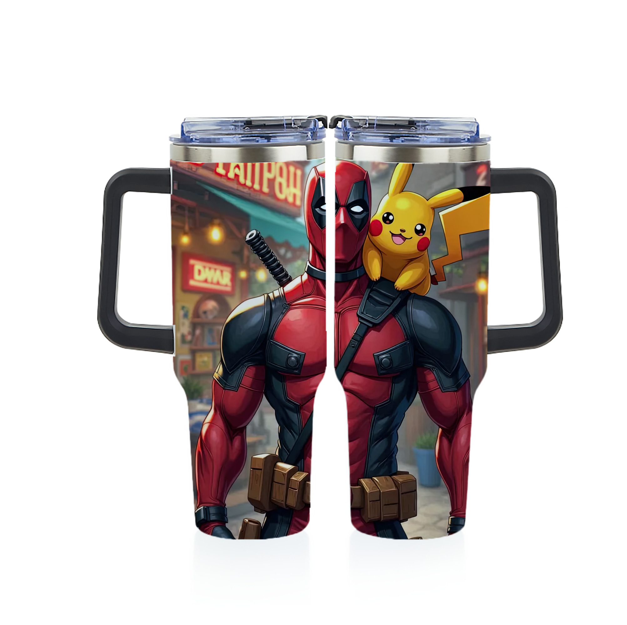 （画像用） Deadpool デッドプール 1200ｍLフルプリント車用タンブラー