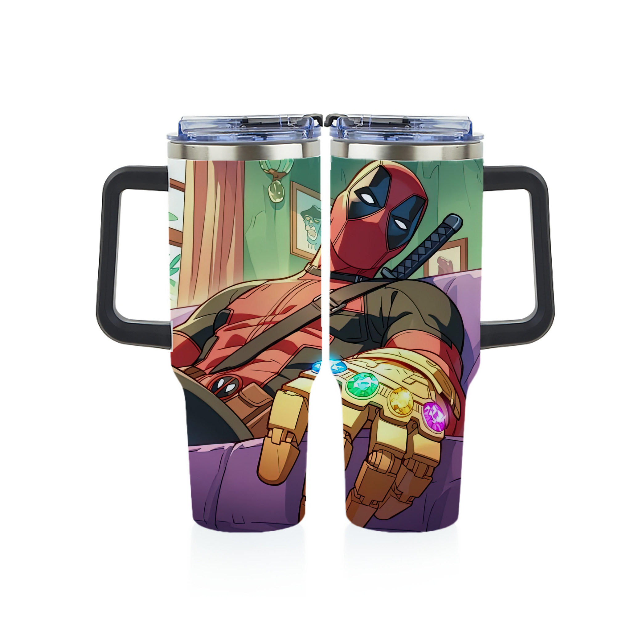 （画像用） Deadpool デッドプール 1200ｍLフルプリント車用タンブラー