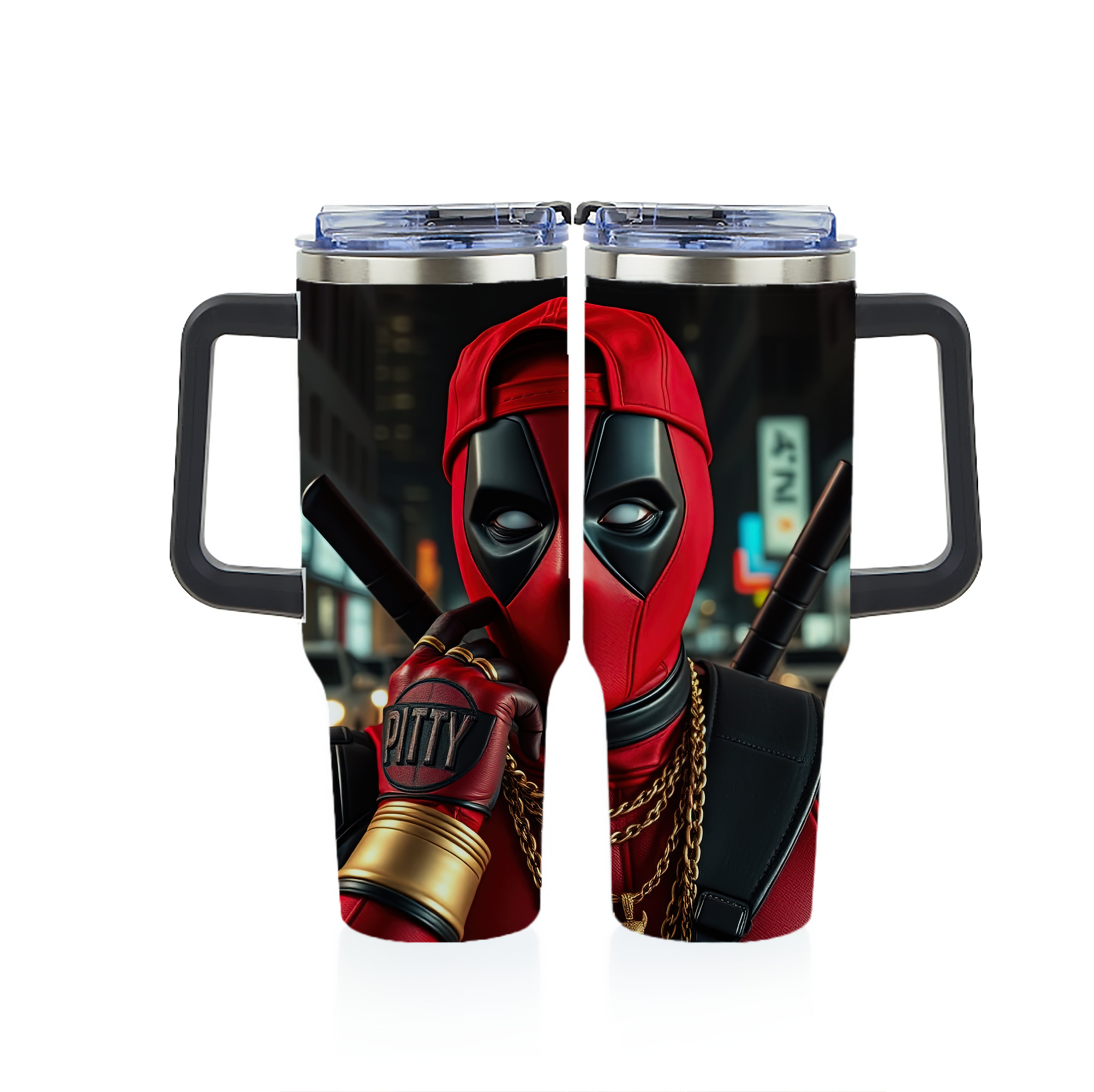（画像用） Deadpool デッドプール 1200ｍLフルプリント車用タンブラー
