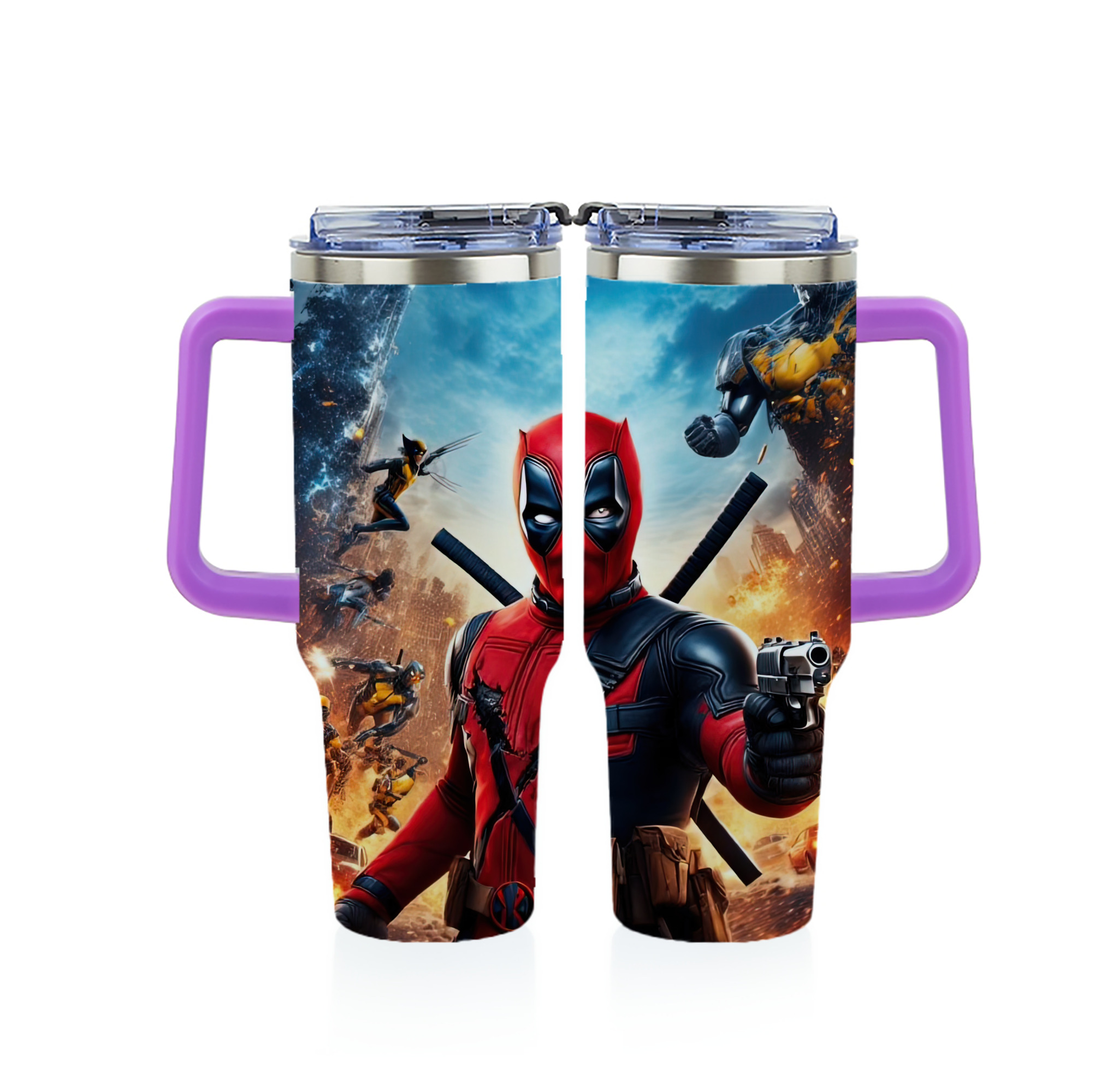 （画像用） Deadpool デッドプール 1200ｍLフルプリント車用タンブラー