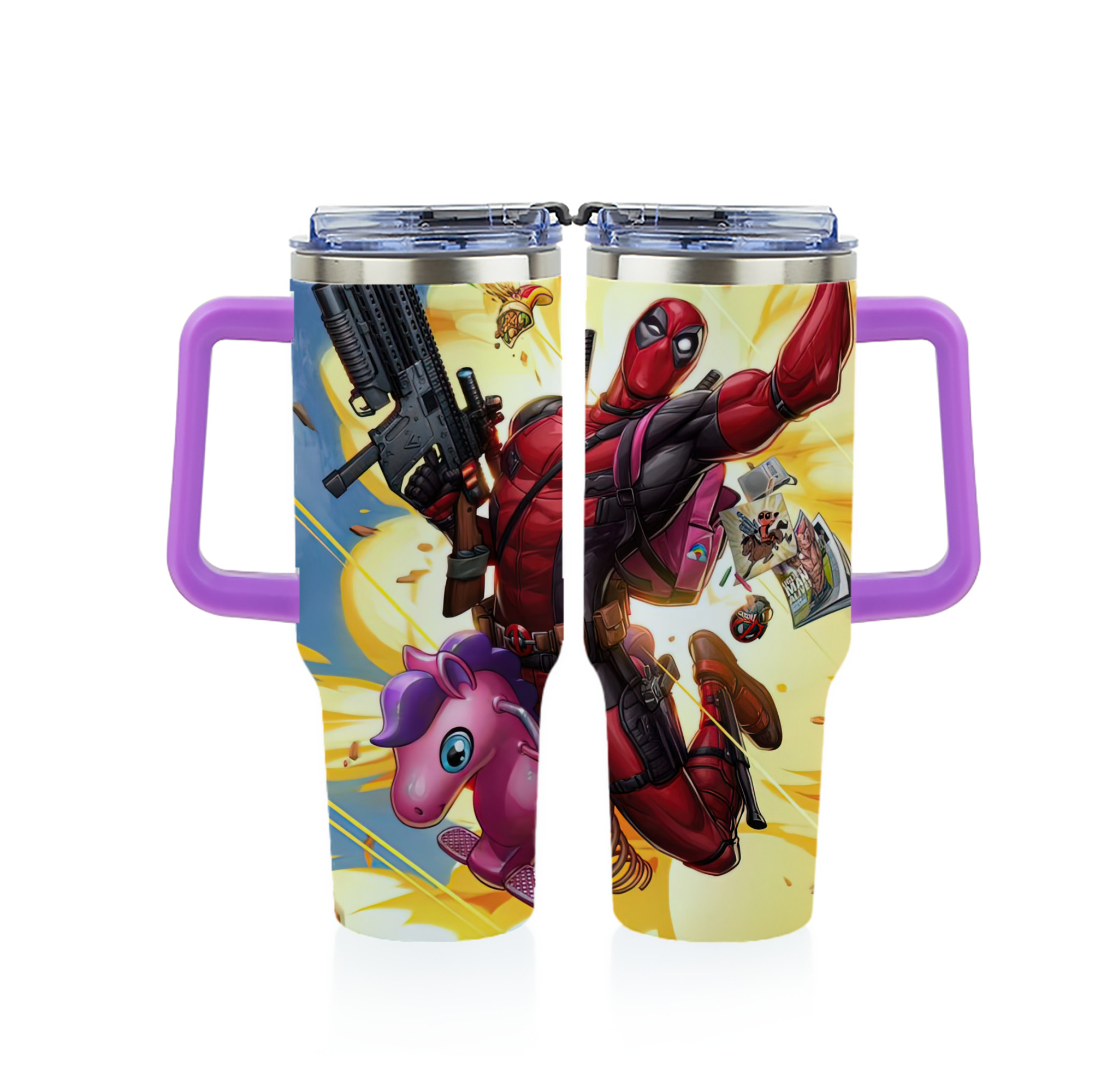 （画像用） Deadpool デッドプール 1200ｍLフルプリント車用タンブラー