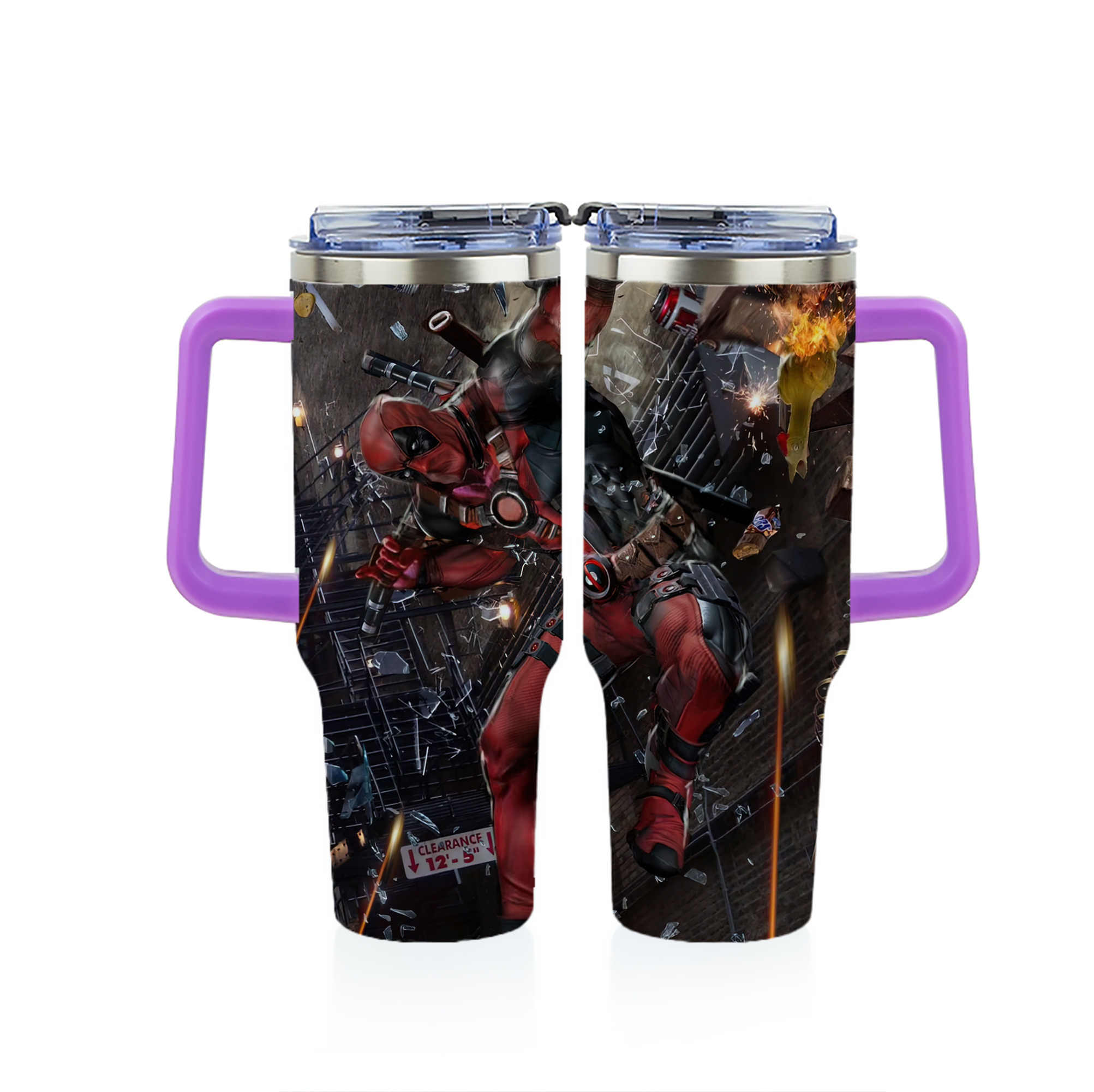 （画像用） Deadpool デッドプール 1200ｍLフルプリント車用タンブラー