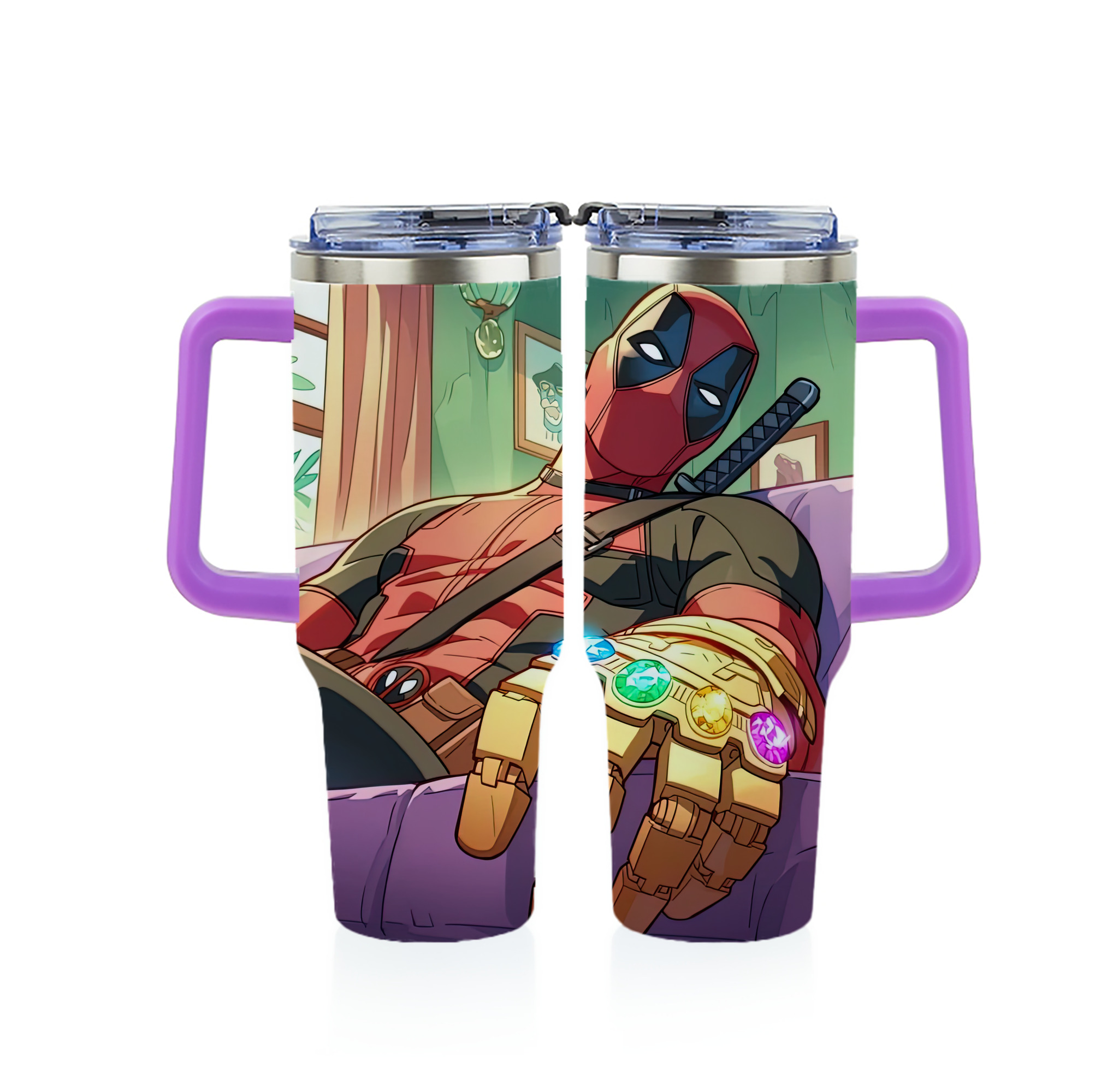 （画像用） Deadpool デッドプール 1200ｍLフルプリント車用タンブラー