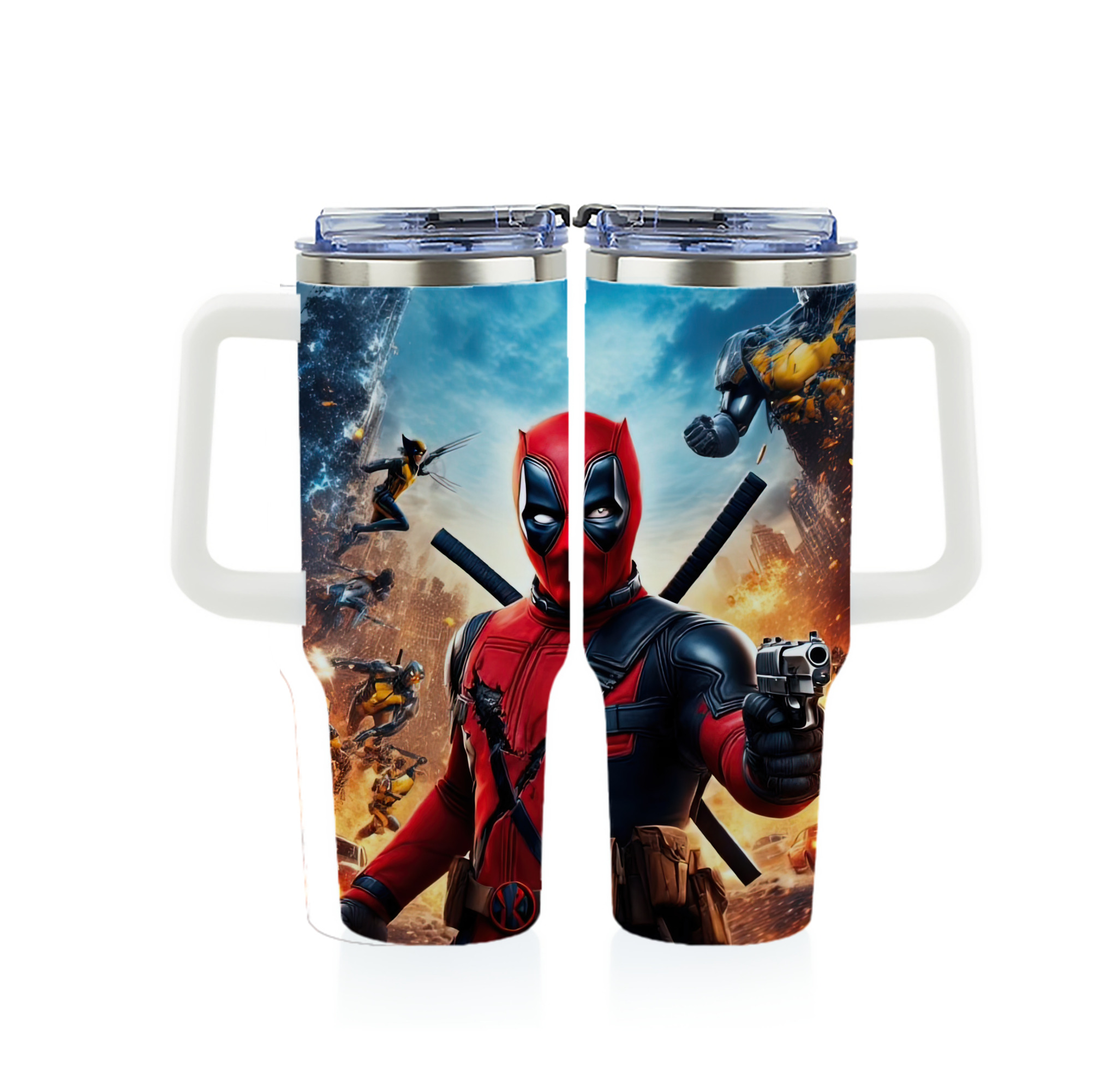 （画像用） Deadpool デッドプール 1200ｍLフルプリント車用タンブラー