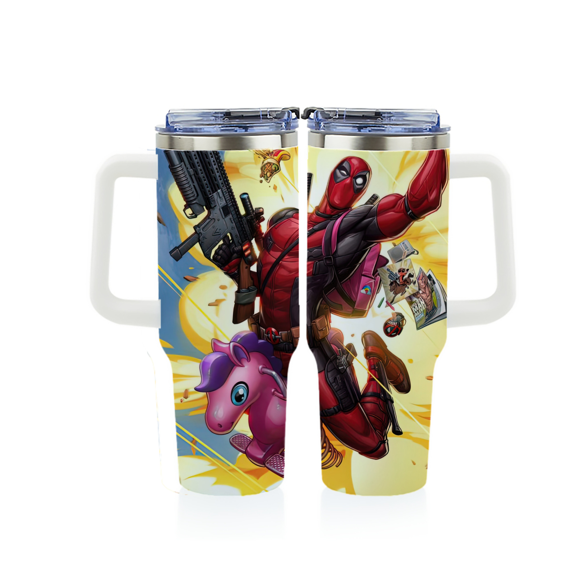 （画像用） Deadpool デッドプール 1200ｍLフルプリント車用タンブラー