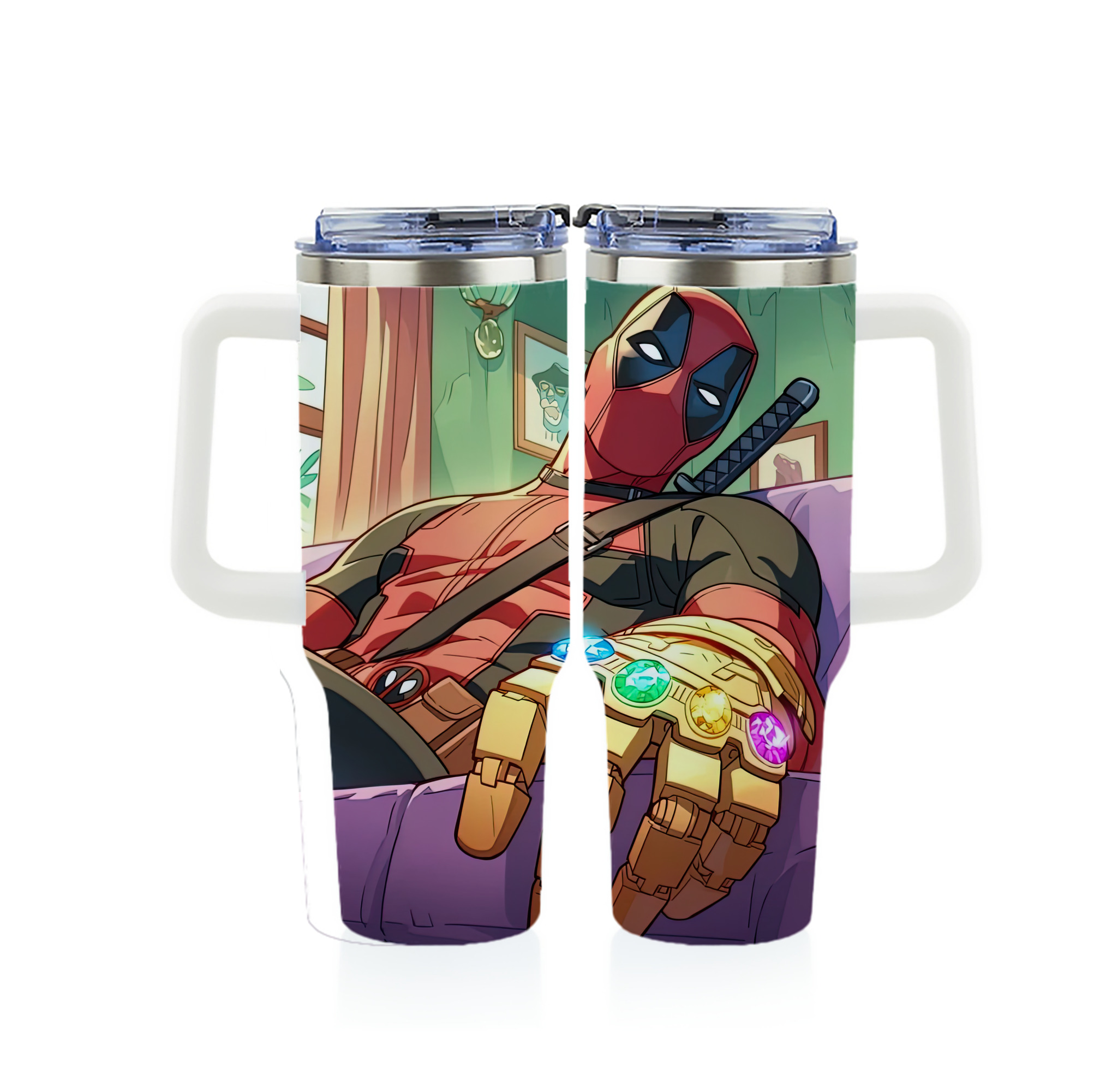 （画像用） Deadpool デッドプール 1200ｍLフルプリント車用タンブラー