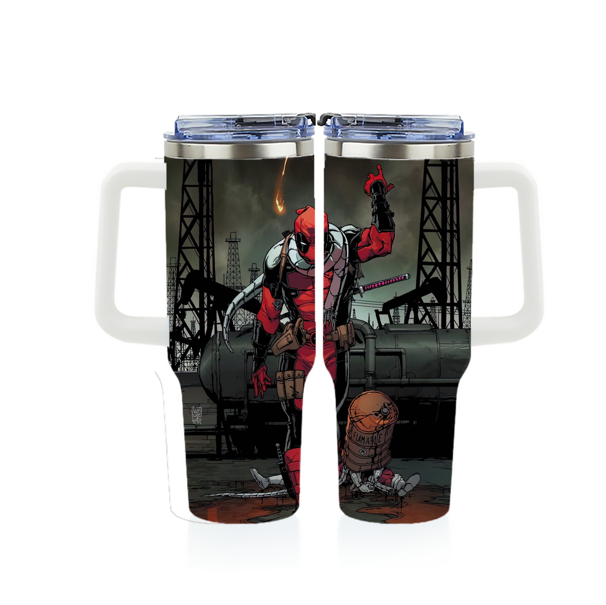 （画像用） Deadpool デッドプール 1200ｍLフルプリント車用タンブラー