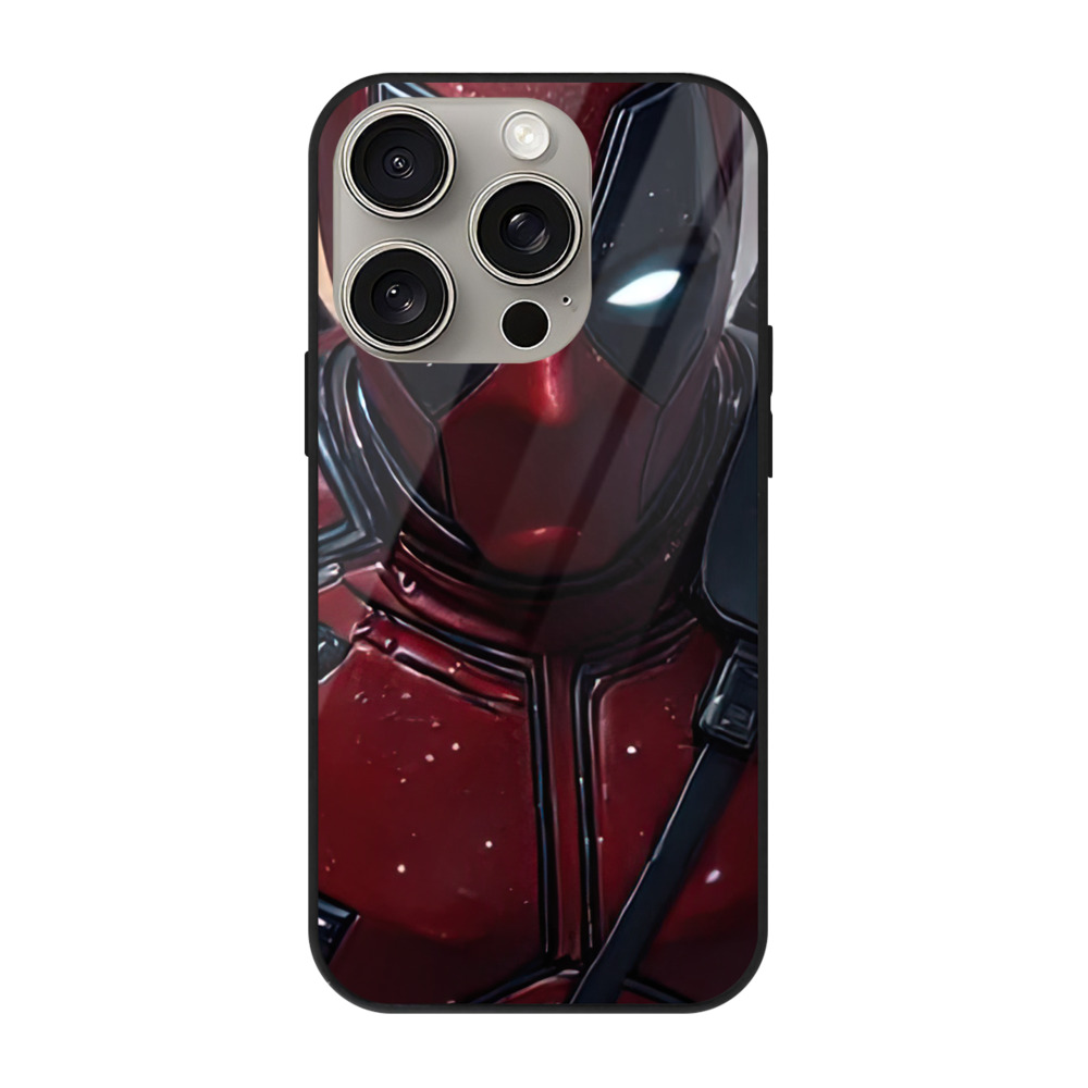 （画像用） Deadpool デッドプール 【iPhone15Pro対応】スマホケース 耐衝撃＆黄変防止 背面ガラス