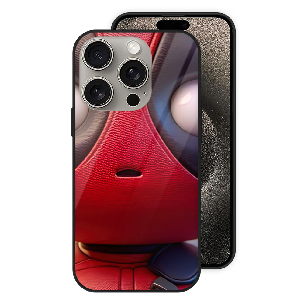 （画像用） Deadpool デッドプール 【iPhone15Pro対応】スマホケース 耐衝撃＆黄変防止 背面ガラス