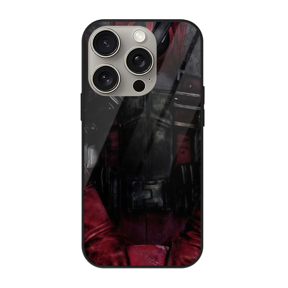 （画像用） Deadpool デッドプール 【iPhone15Pro対応】スマホケース 耐衝撃＆黄変防止 背面ガラス