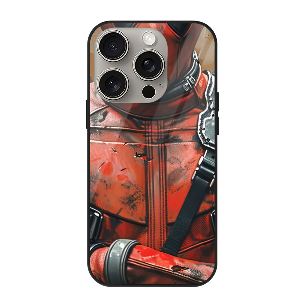 （画像用） Deadpool デッドプール 【iPhone15Pro対応】スマホケース 耐衝撃＆黄変防止 背面ガラス