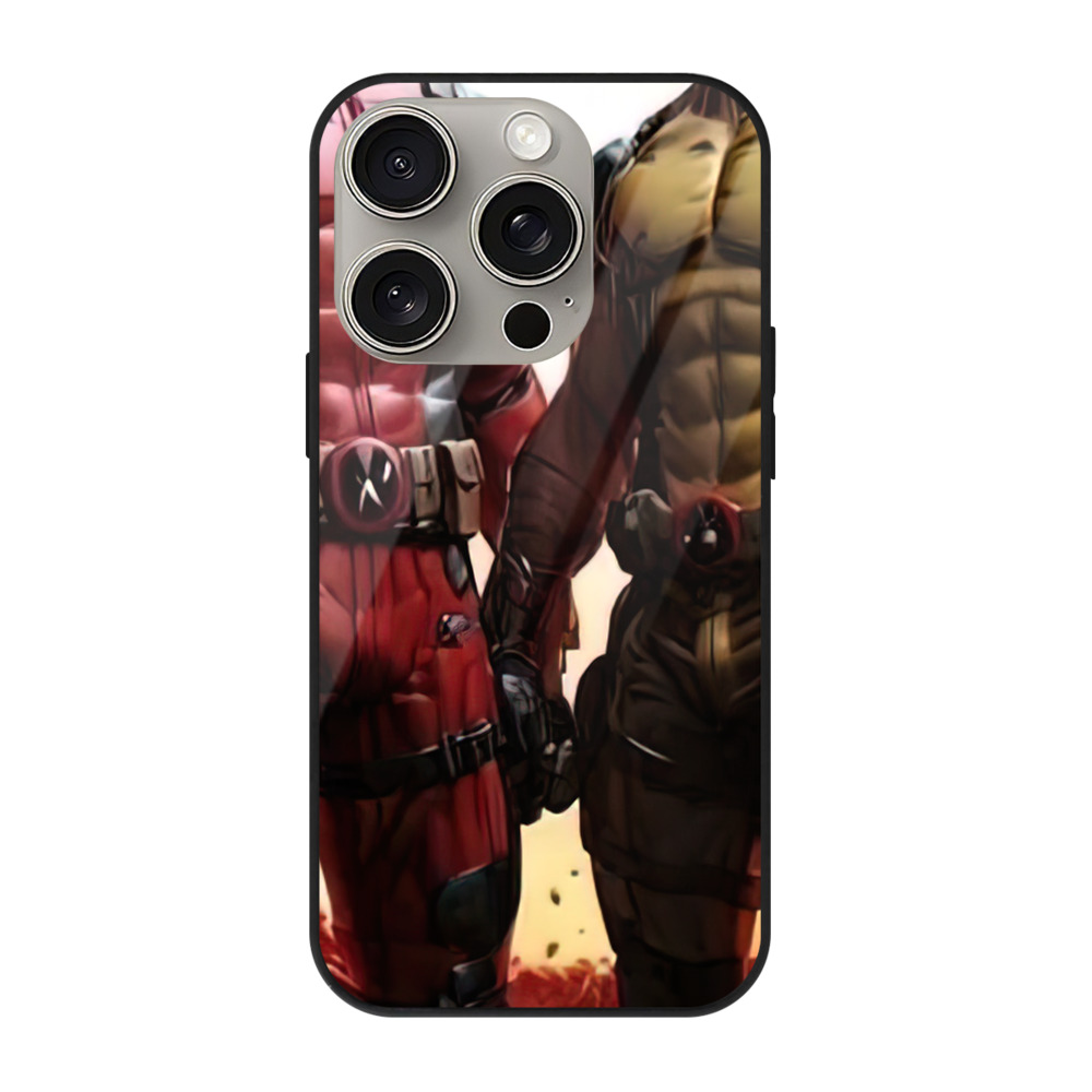 （画像用） Deadpool デッドプール 【iPhone15Pro対応】スマホケース 耐衝撃＆黄変防止 背面ガラス