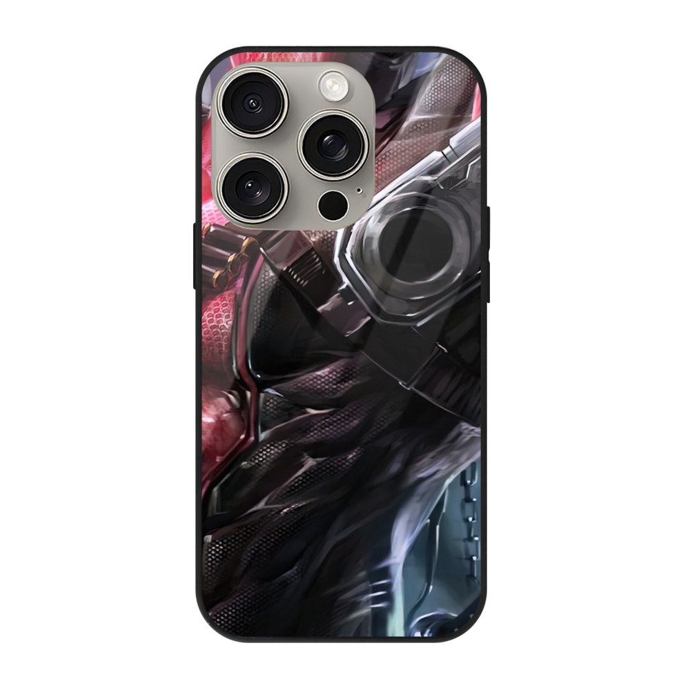 （画像用） Deadpool デッドプール 【iPhone15Pro対応】スマホケース 耐衝撃＆黄変防止 背面ガラス