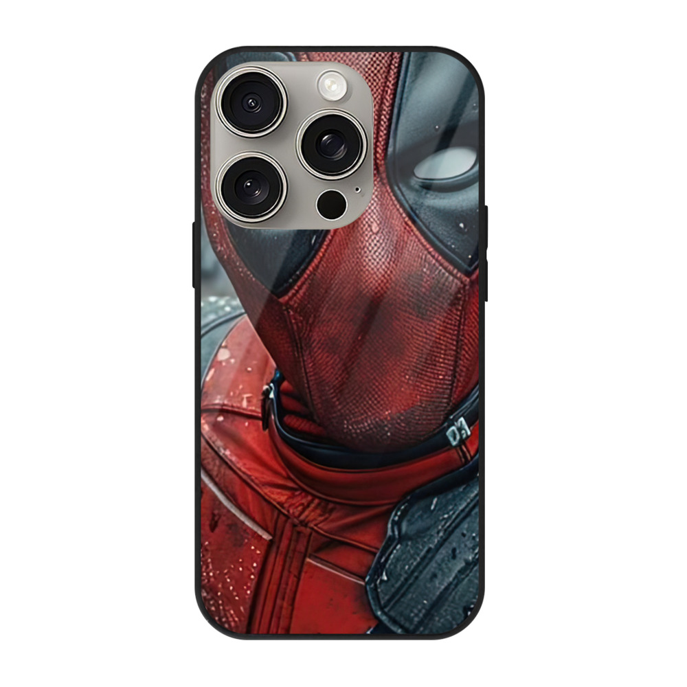 （画像用） Deadpool デッドプール 【iPhone15Pro対応】スマホケース 耐衝撃＆黄変防止 背面ガラス