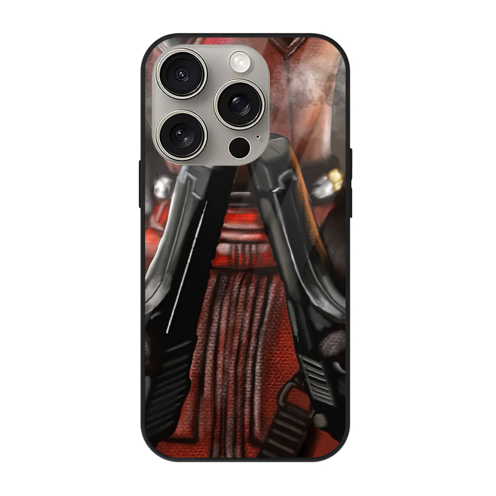 （画像用） Deadpool デッドプール 【iPhone15Pro対応】スマホケース 耐衝撃＆黄変防止 背面ガラス