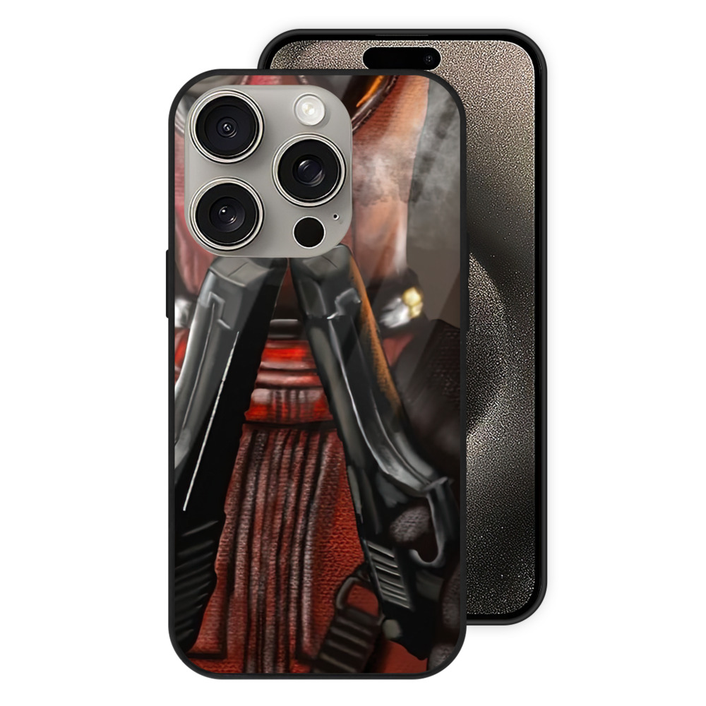 （画像用） Deadpool デッドプール 【iPhone15Pro対応】スマホケース 耐衝撃＆黄変防止 背面ガラス