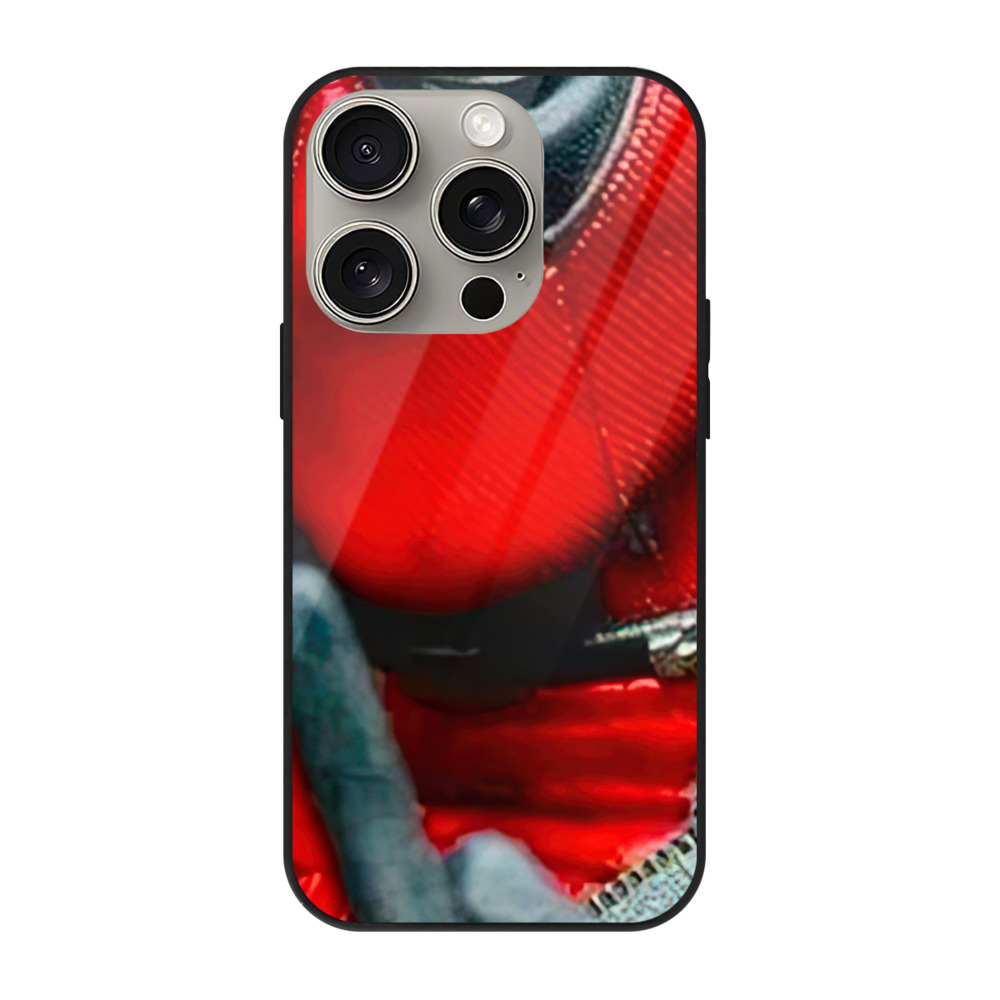（画像用） Deadpool デッドプール 【iPhone15Pro対応】スマホケース 耐衝撃＆黄変防止 背面ガラス