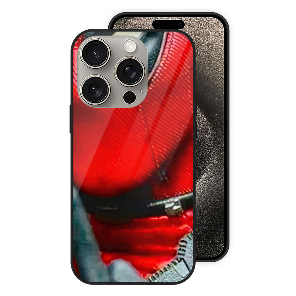 （画像用） Deadpool デッドプール 【iPhone15Pro対応】スマホケース 耐衝撃＆黄変防止 背面ガラス