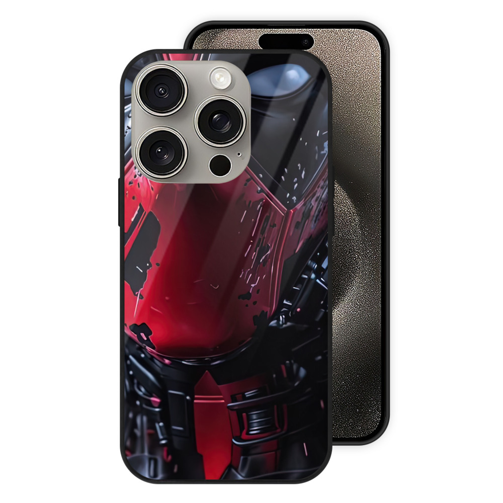 （画像用） Deadpool デッドプール 【iPhone15Pro対応】スマホケース 耐衝撃＆黄変防止 背面ガラス