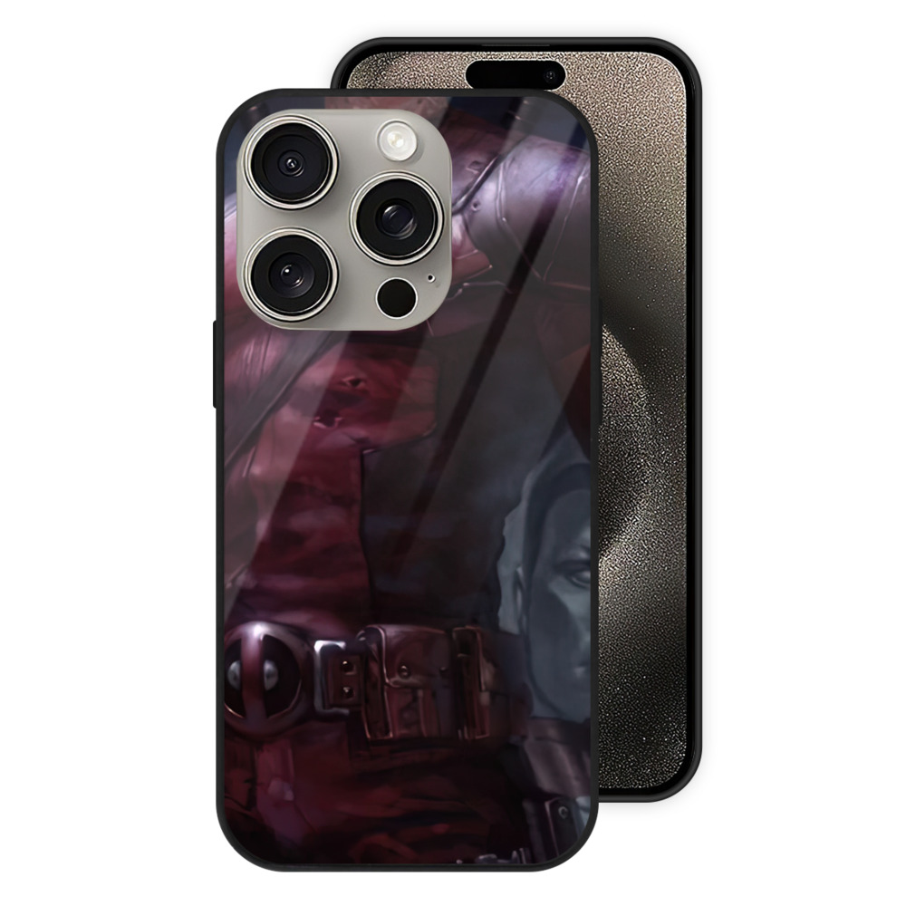 （画像用） Deadpool デッドプール 【iPhone15Pro対応】スマホケース 耐衝撃＆黄変防止 背面ガラス