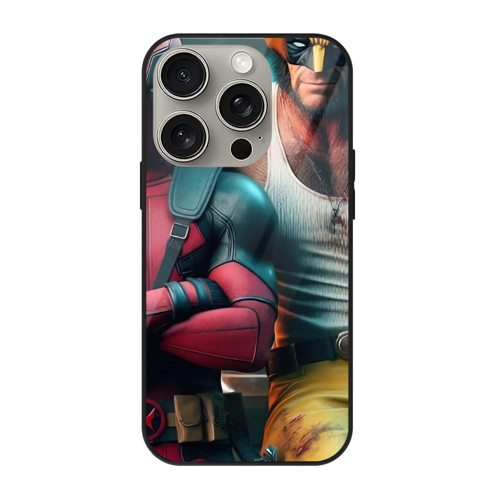 （画像用） Deadpool デッドプール 【iPhone15Pro対応】スマホケース 耐衝撃＆黄変防止 背面ガラス