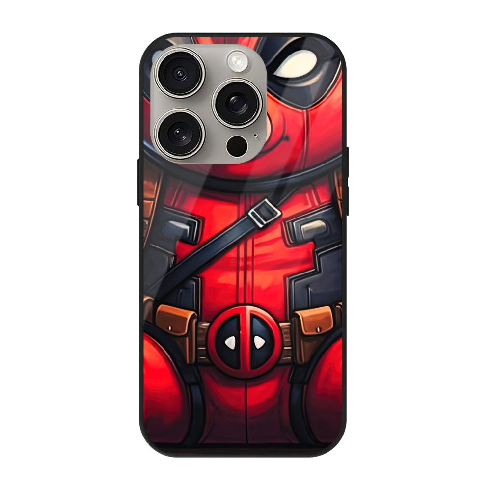 （画像用） Deadpool デッドプール 【iPhone15Pro対応】スマホケース 耐衝撃＆黄変防止 背面ガラス